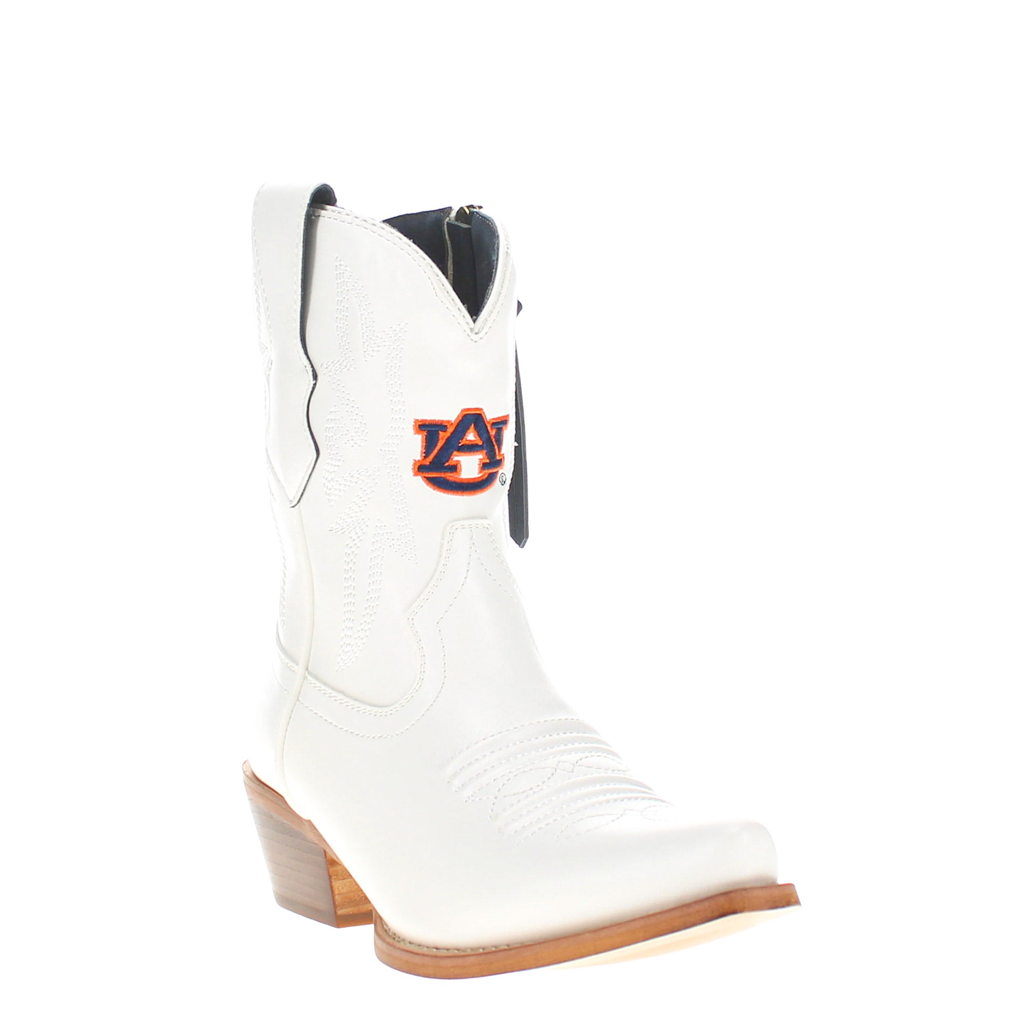 Women's Auburn University White Cowgirl Boots with Color Tassel Lynn by V by Vaccari