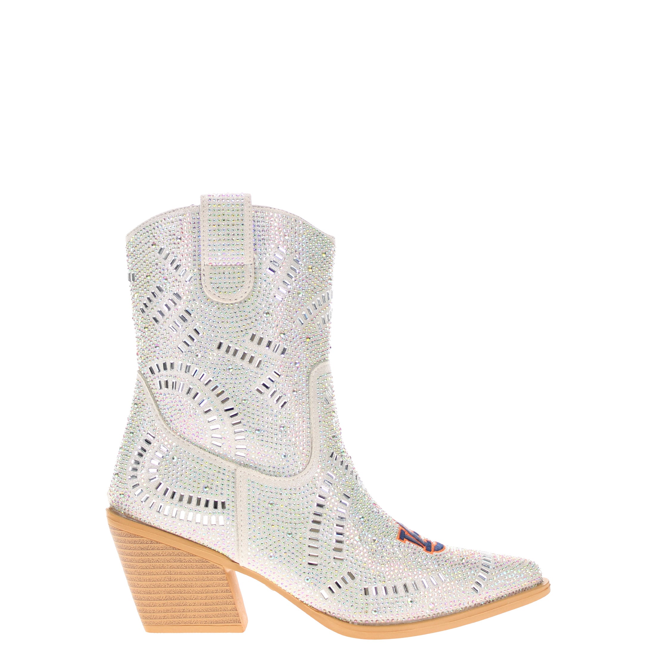 Women's University of Auburn Natural Bling Cowgirl Booties Jade by V by Vaccari