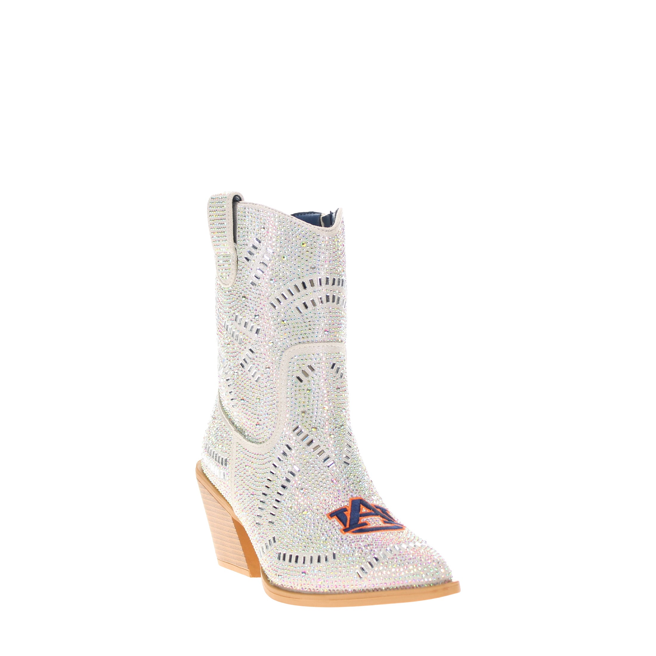 Women's University of Auburn Natural Bling Cowgirl Booties Jade by V by Vaccari