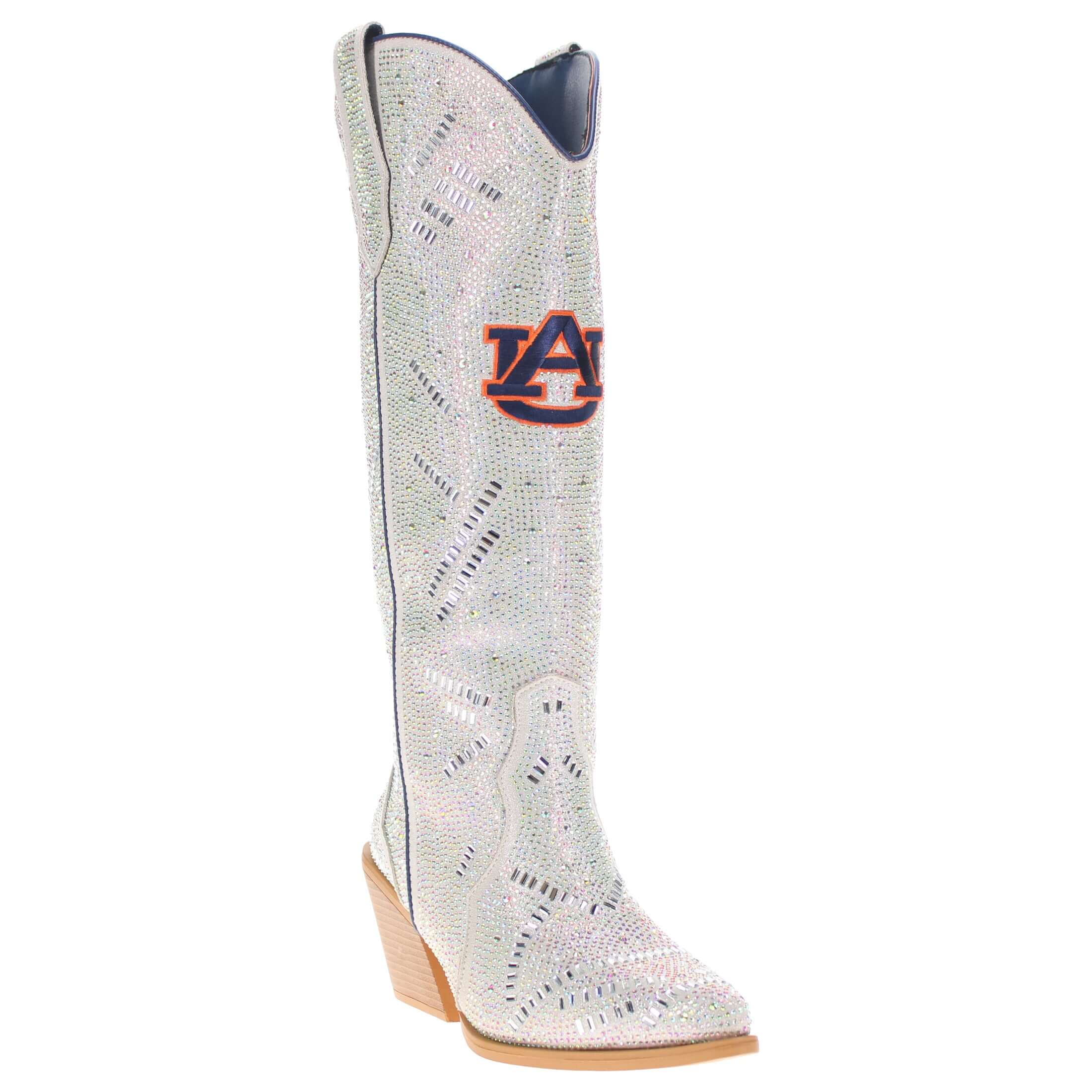 Women's Auburn University Natural Tall Bling Cowgirl Boots Amber by V by Vaccari