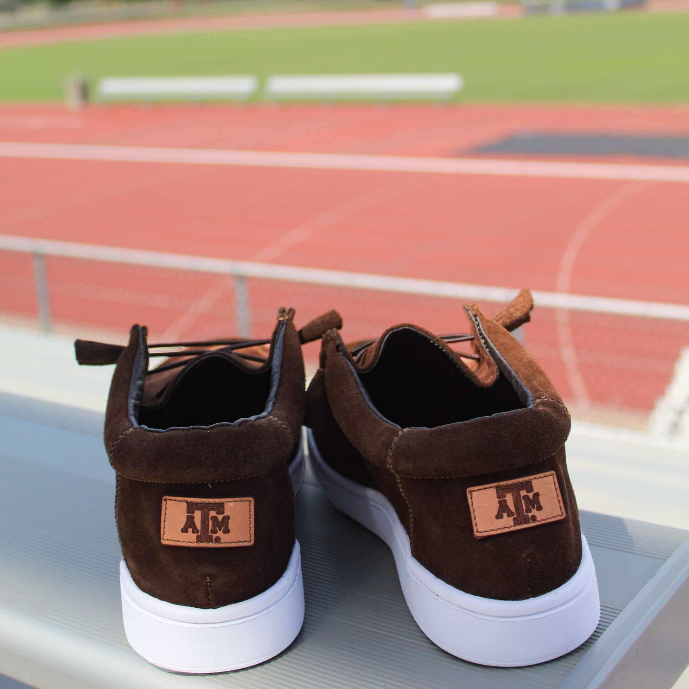Men's Texas A&M University leather suede slip-on shoes