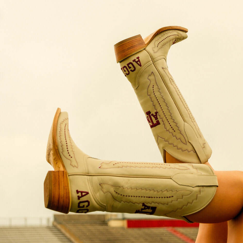Texas A&M University Bone Cowgirl Boots Naomi by Vaccari University
