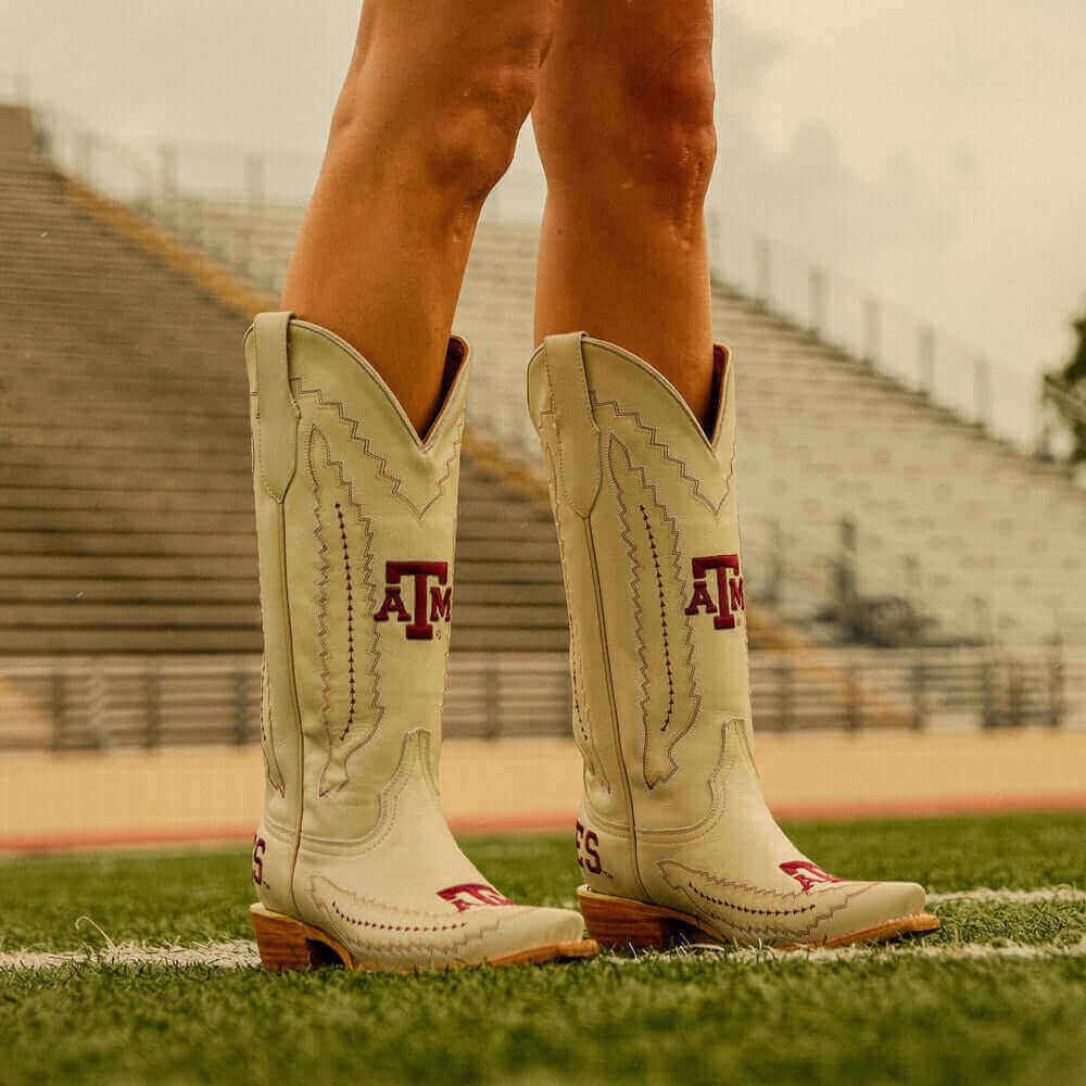 Texas A&M University Bone Cowgirl Boots Naomi by Vaccari University