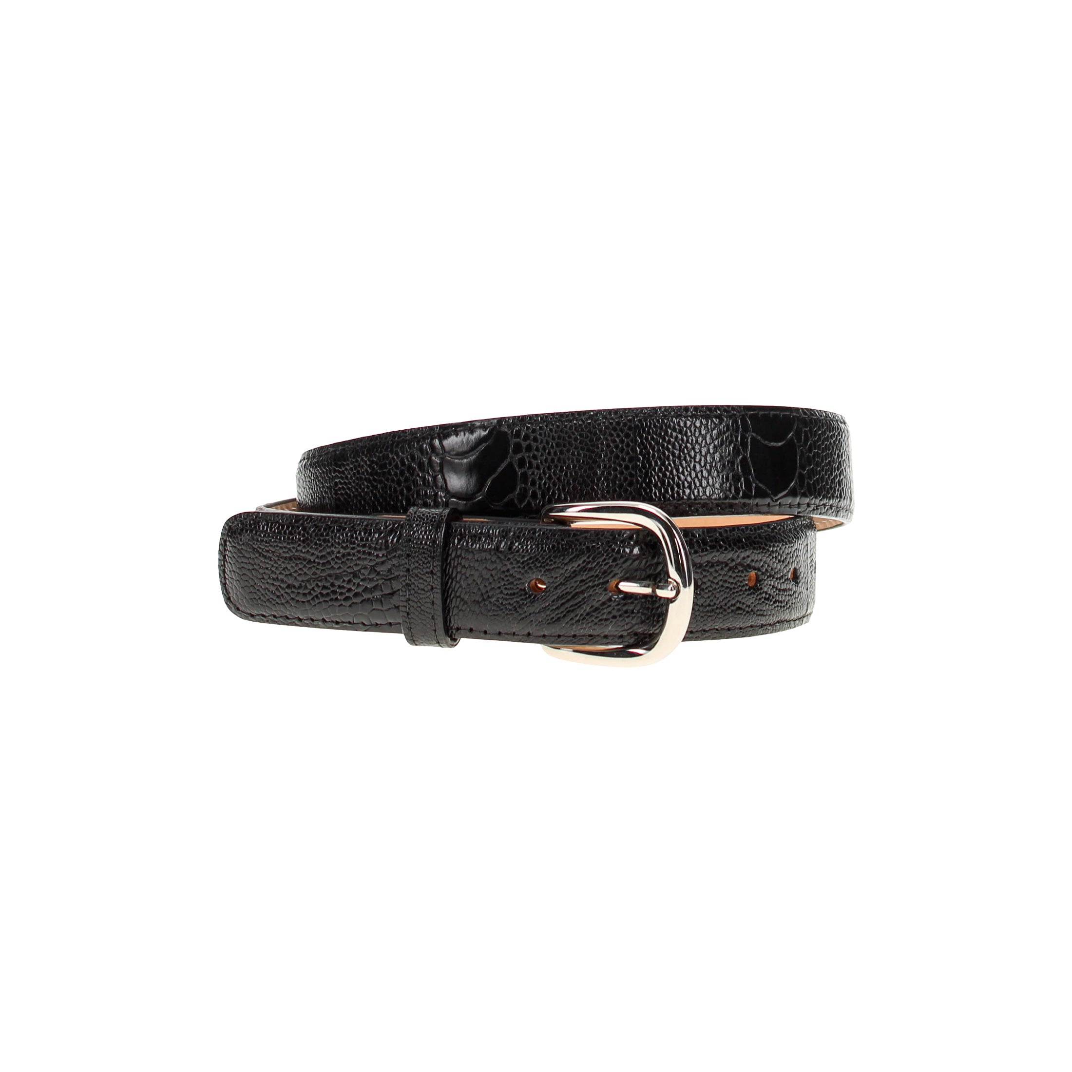 Men's Black Ostrich Leg Belt