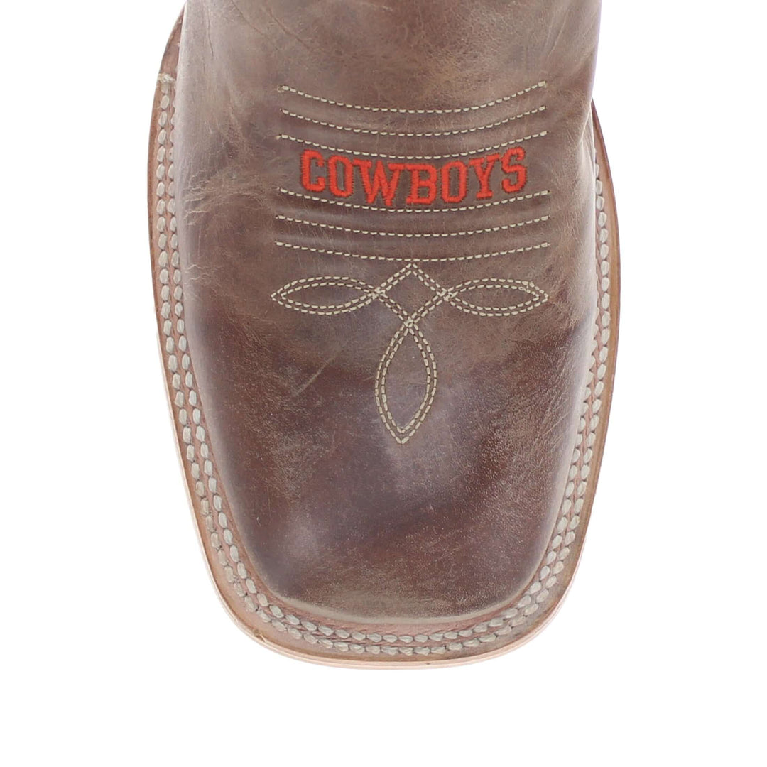 Men's Oklahoma State University Tan Sqaure Toe Cowboy Boots by Vaccari