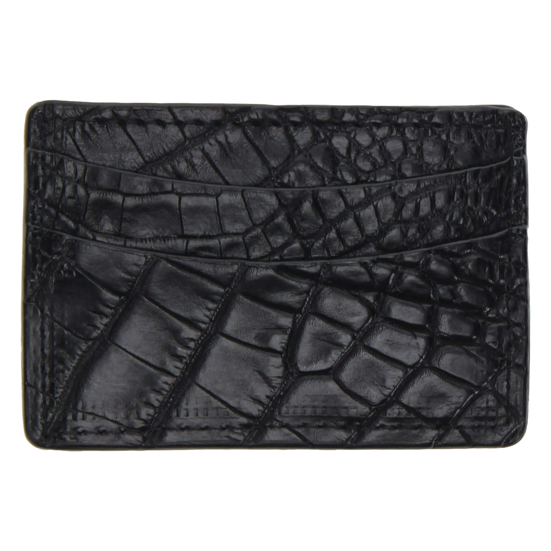 Black Alligator Belly Cerdit Card Holder by Vaccari Core