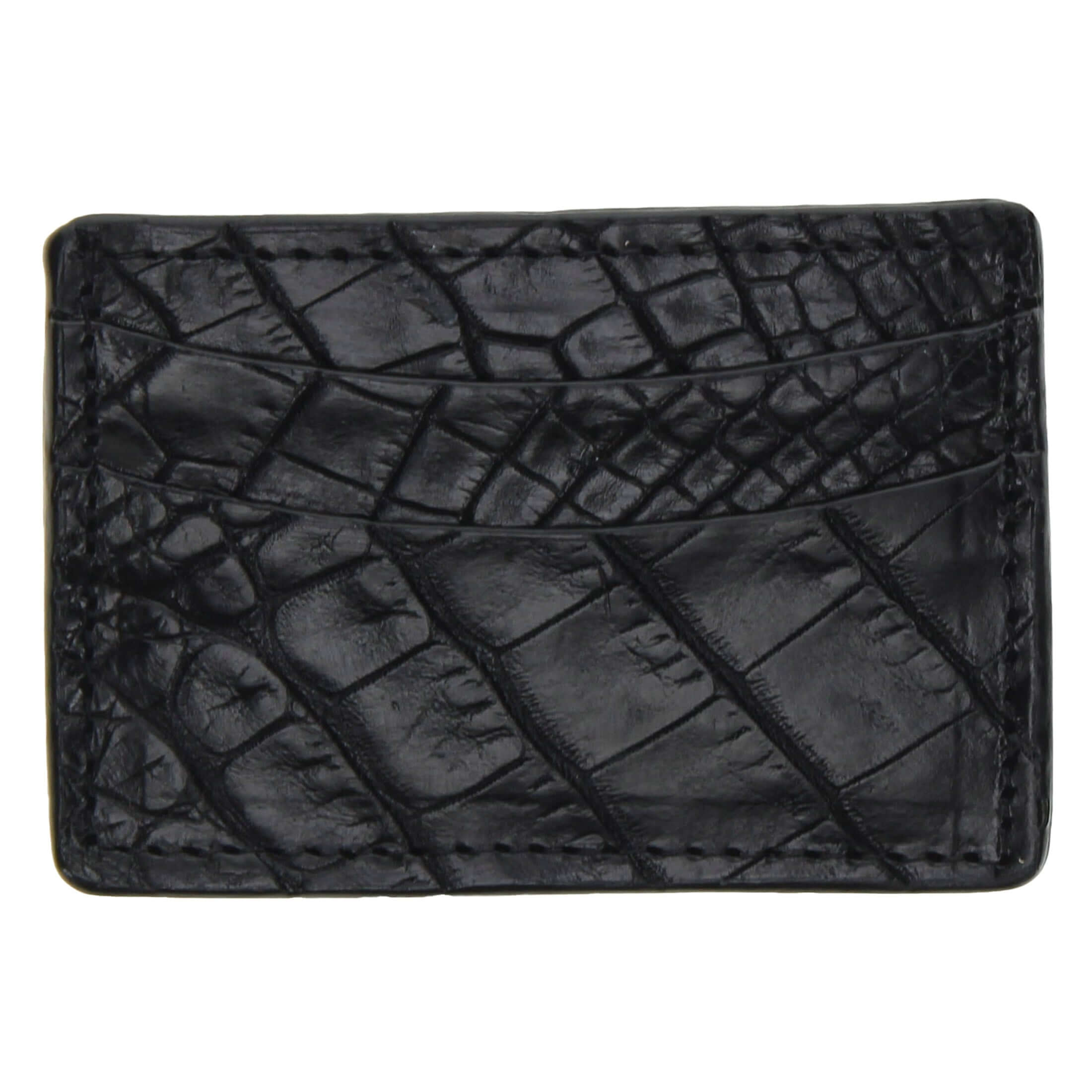 Black Alligator Belly Cerdit Card Holder by Vaccari Core