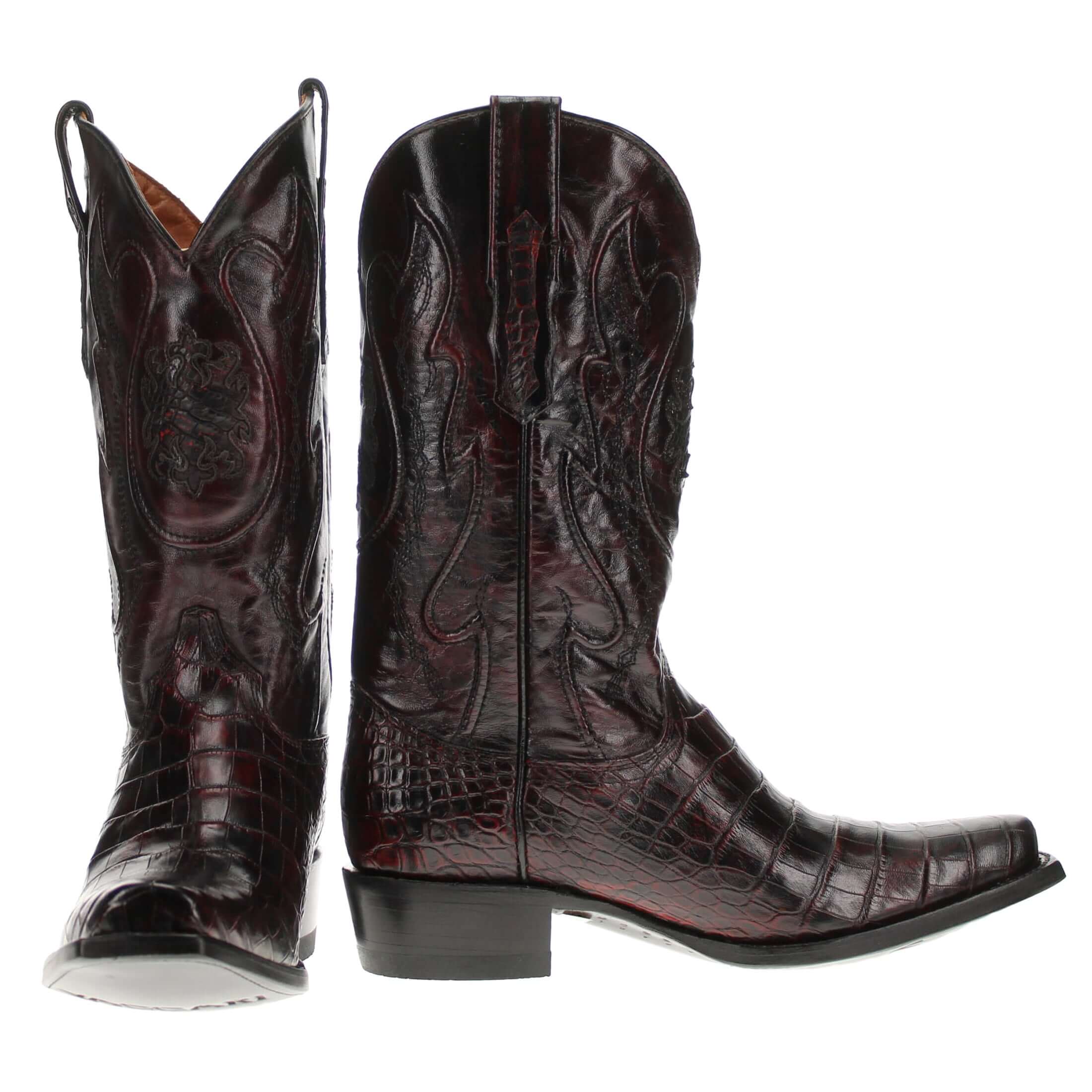 Black cherry alligator boots 2025