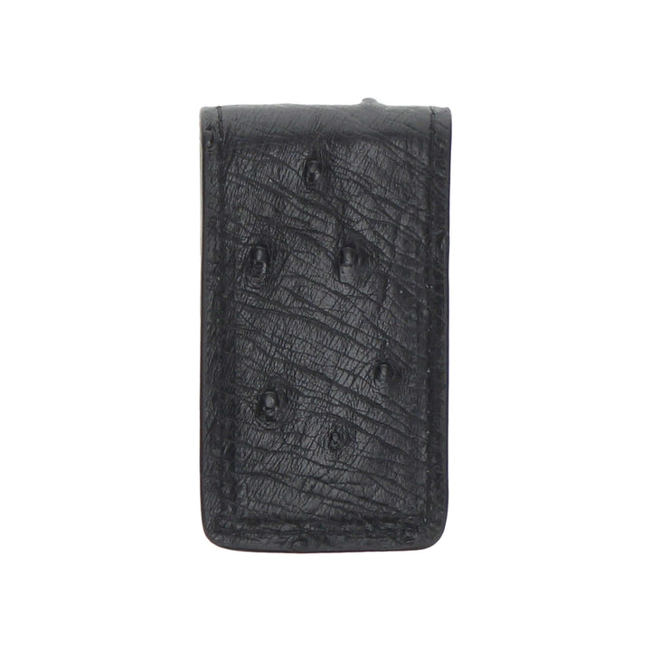 Black Full Quill Ostrich Money Clip by Vaccari