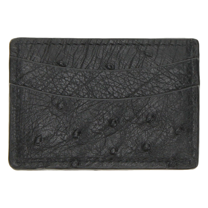 Black Full Quill Ostrich Card Holder by Vaccari
