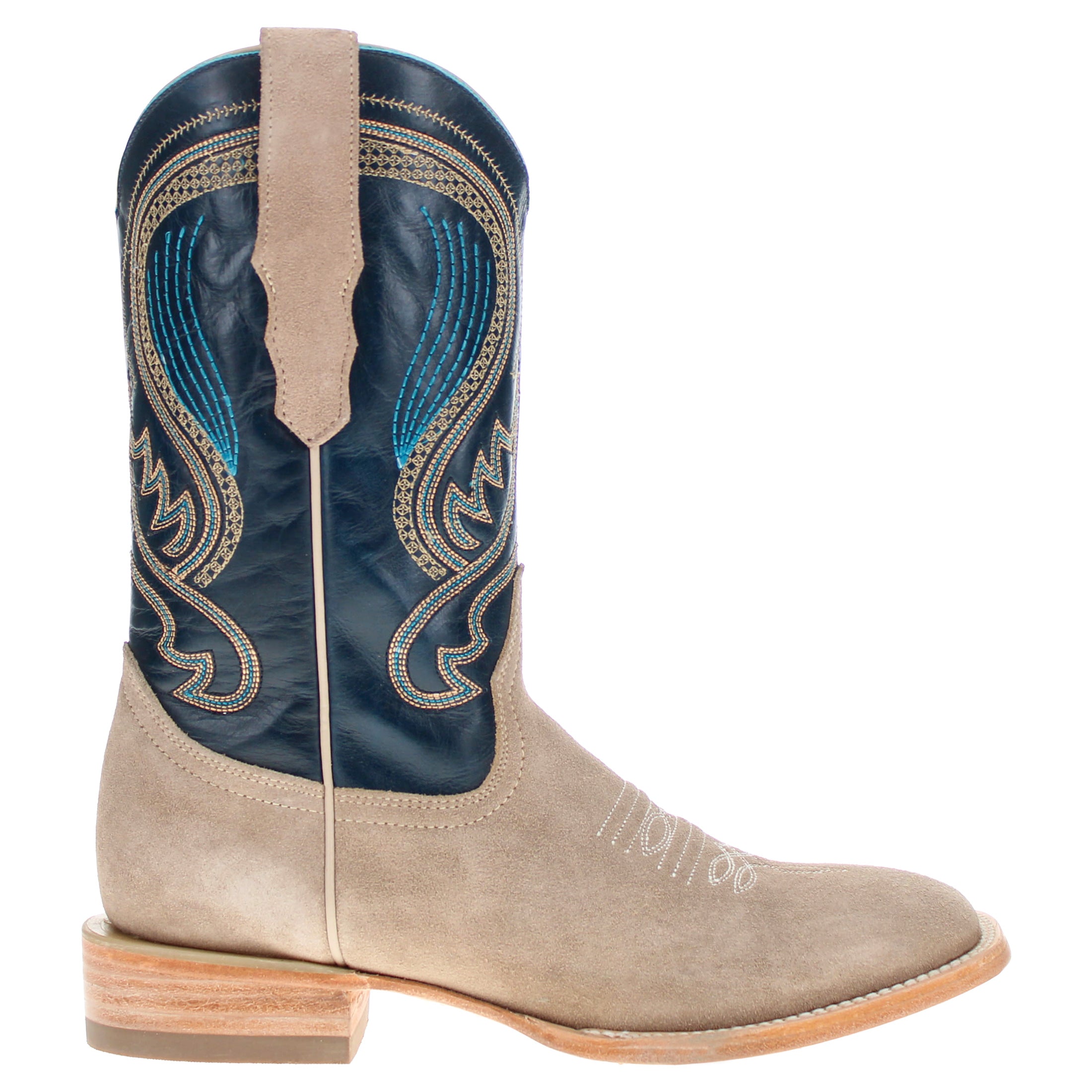 Men's Ivory Suede Vamp BS Toe Cowboy Boots by Vaccari