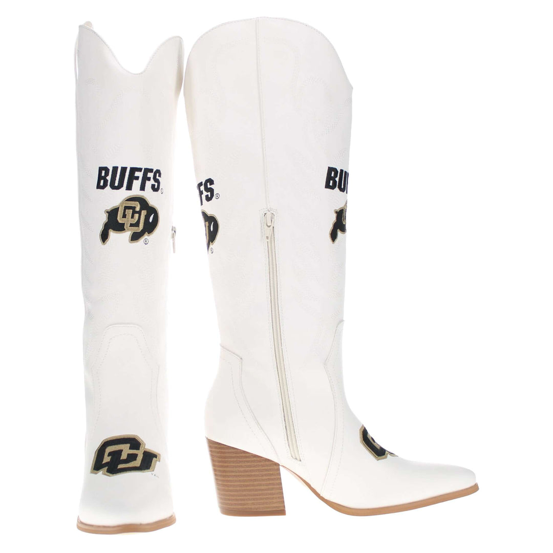University of Colorado Blair Tall White Boot By V By Vaccari