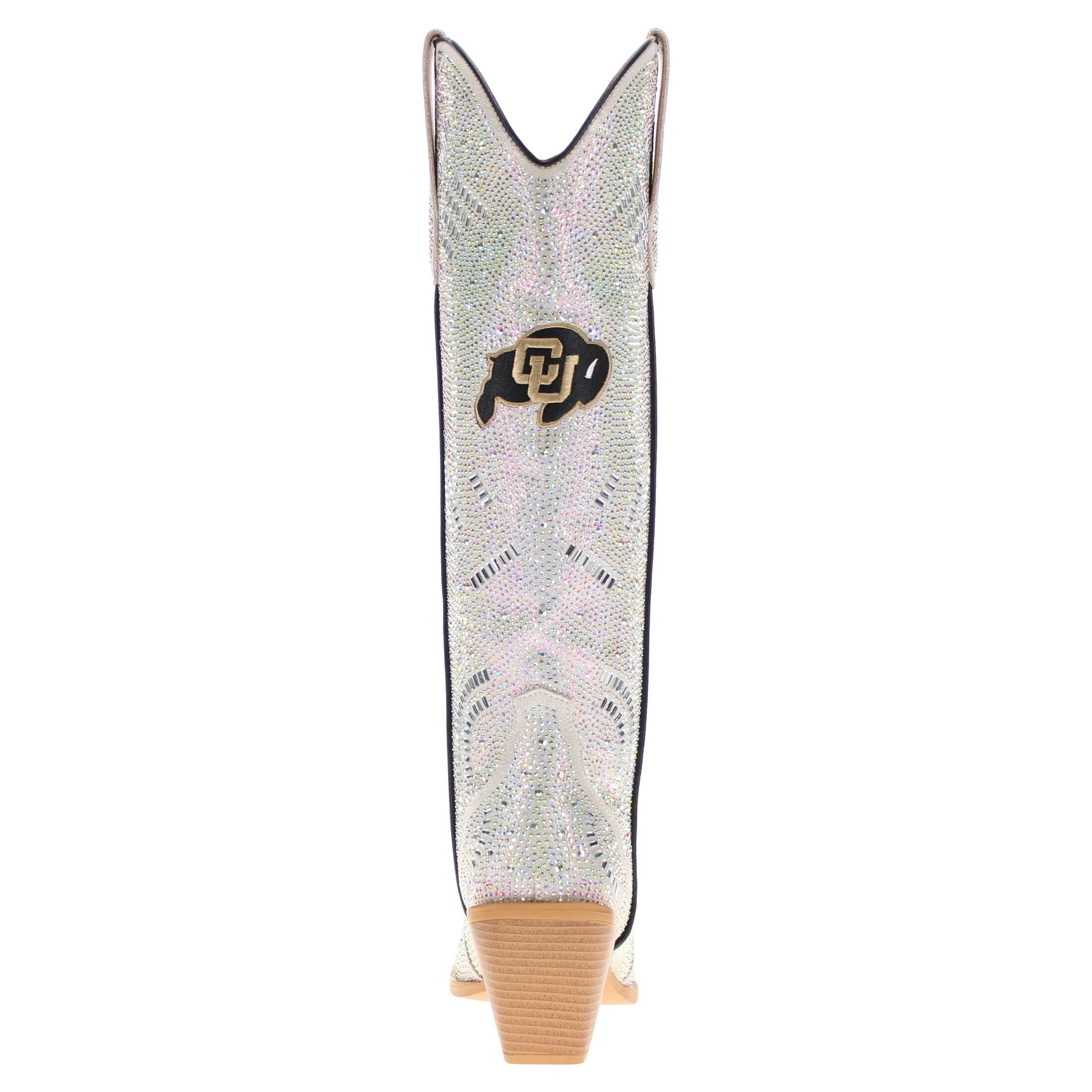 Women's University of Colorado Natural Tall Bling Cowgirl Boots Amber by V by Vaccari