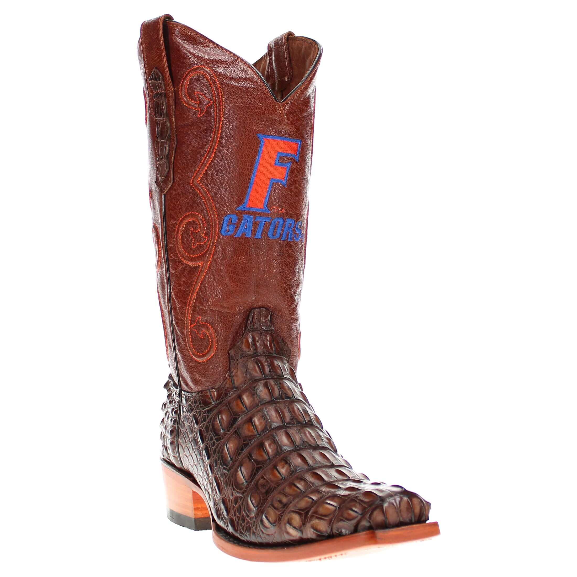 Men's University of Florida Mocha Hornback Alligator Boots by Vaccari
