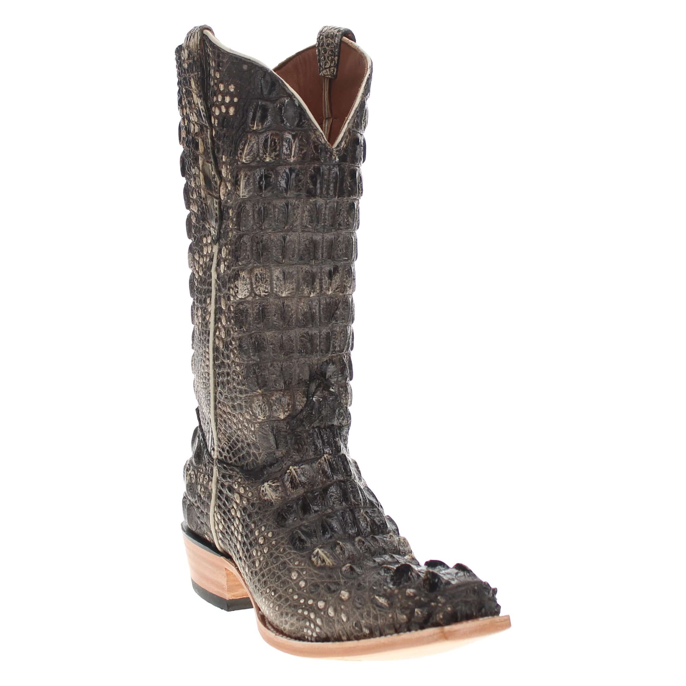 Men's Full Natural Alligator Hornback Cowboy Boots Barrett by Vaccari Core