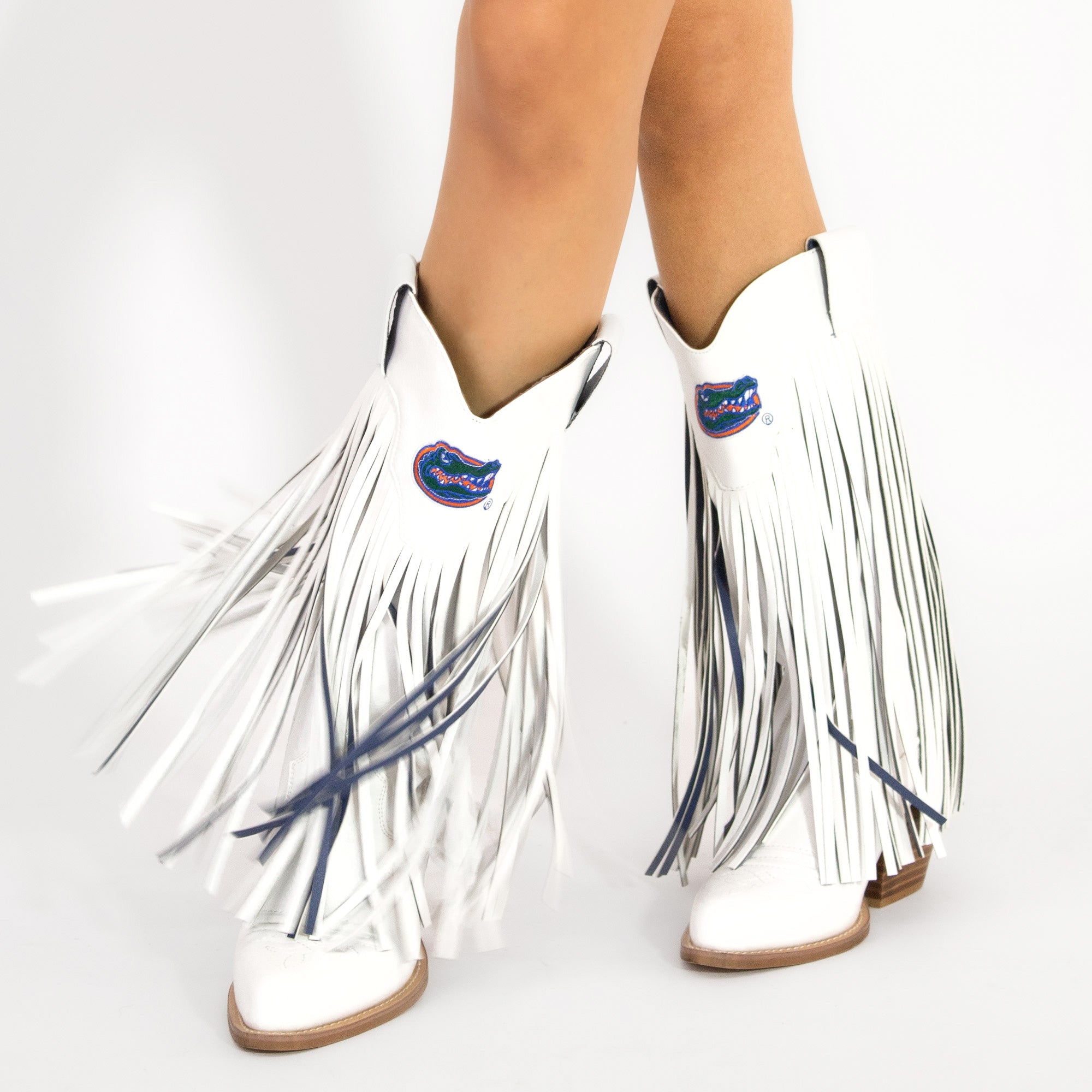 University of Florida Kacey White Fringe Boot By V By Vaccari