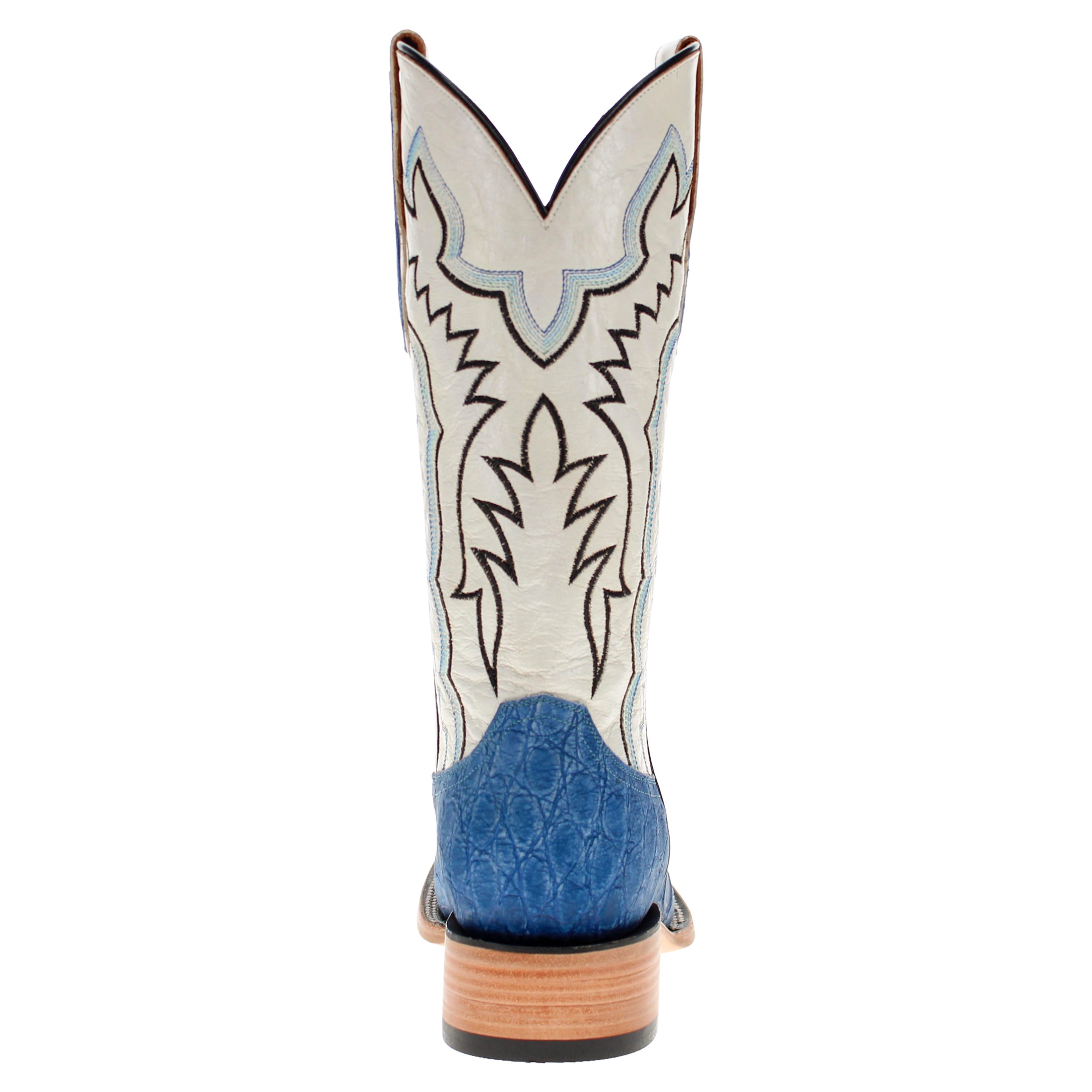 Men's Blue Wild Caught American Alligator Belly BS Toe Cowboy Boots by Vaccari