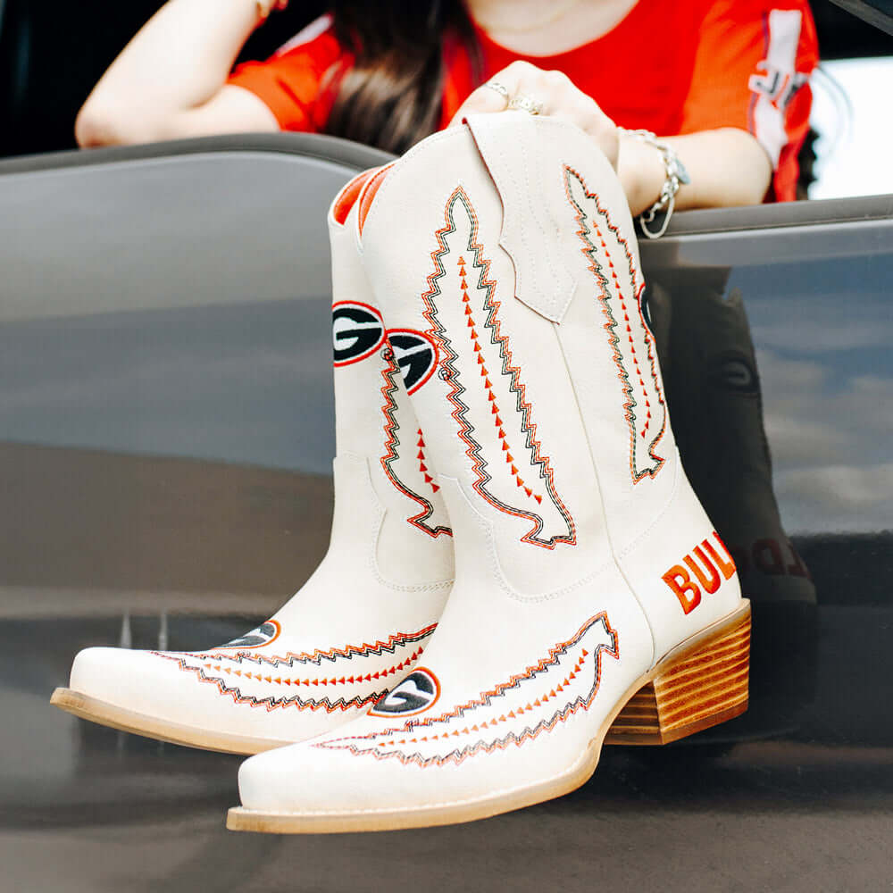 University of Georgia Bone Cowgirl Boots Mimi by V by Vaccari