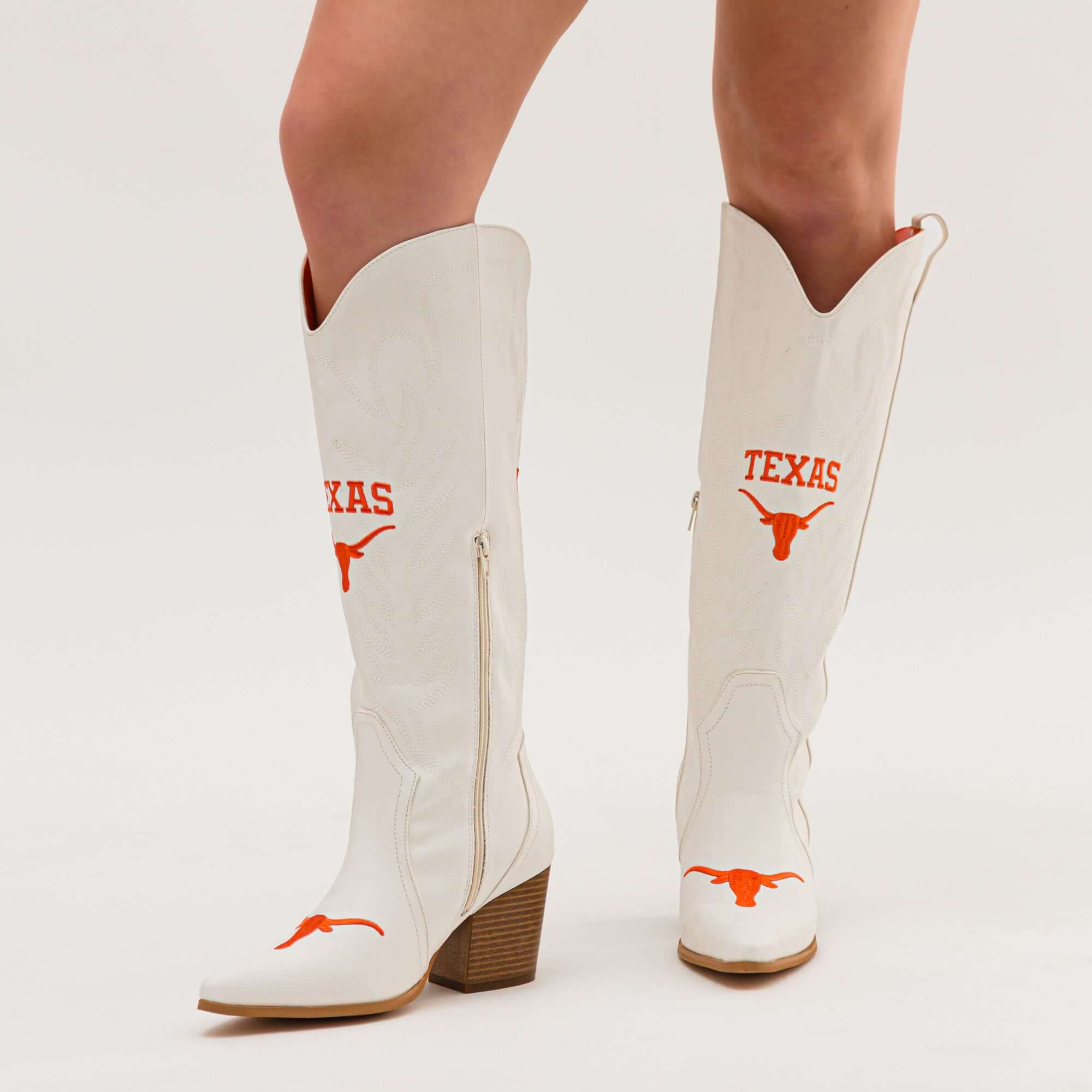 University of Texas Blair Tall White Boot By V By Vaccari