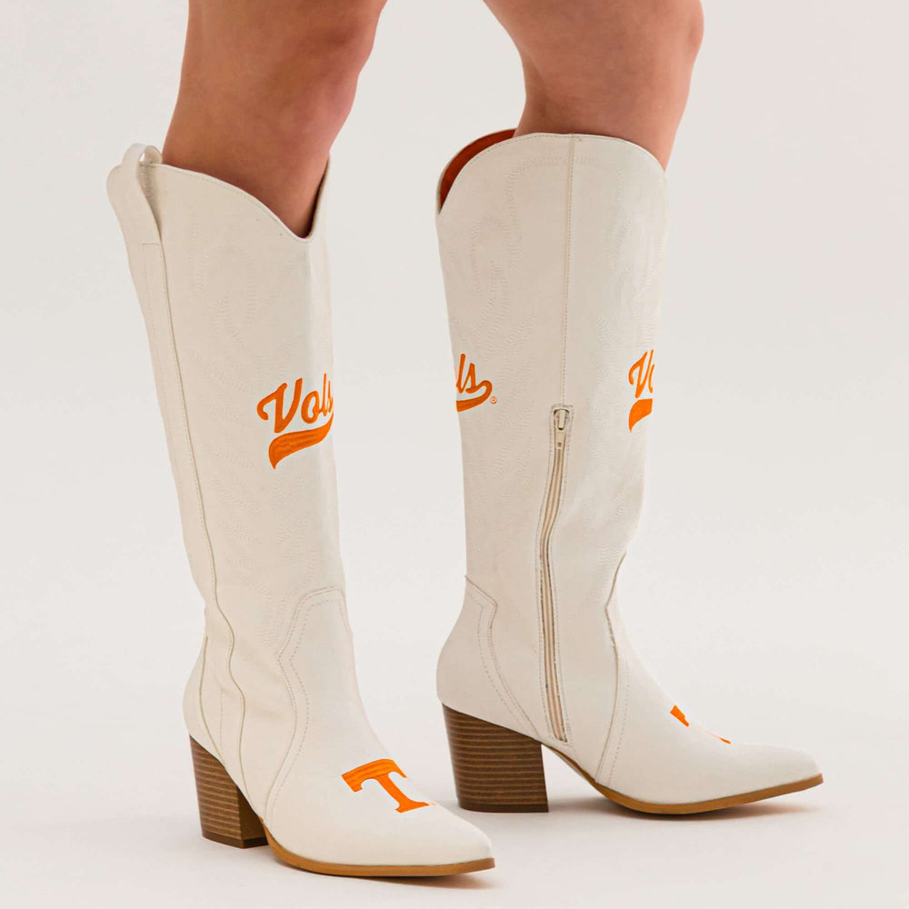 University of Tennessee Blair Tall White Boot By V By Vaccari