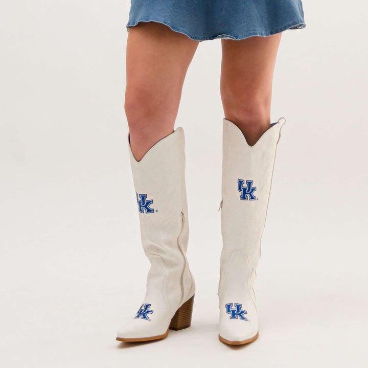 University of Kentucky Blair Tall White Boot By V By Vaccari