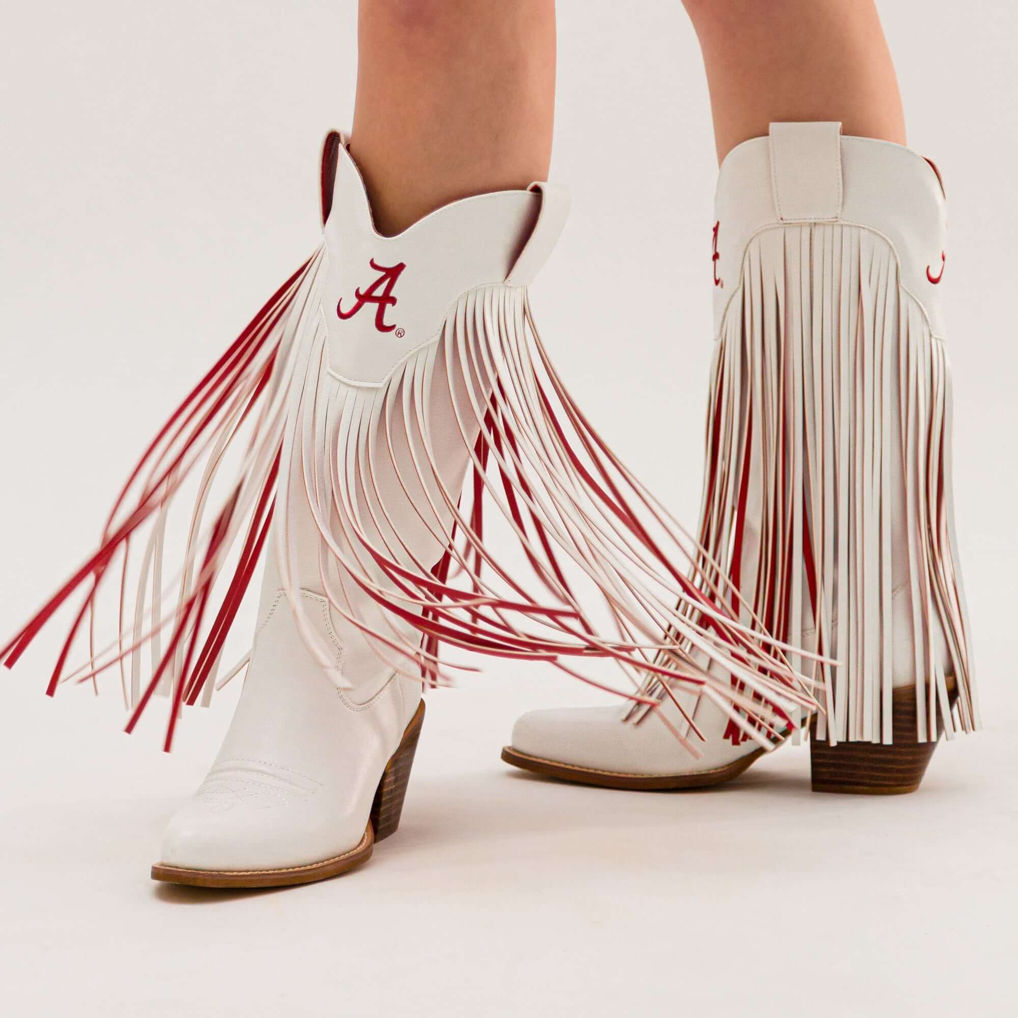 University of Alabama Kacey White Fringe Boot By V By Vaccari