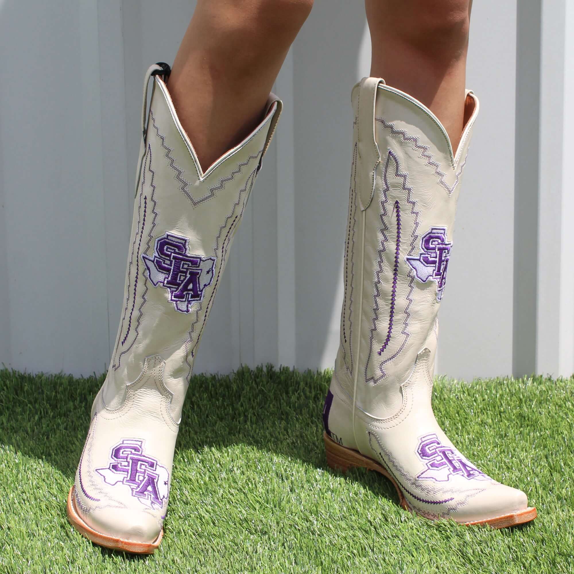 Women's Stephen F. Austin State University Bone Snip Toe Cowgirl Boots Naomi by Vaccari