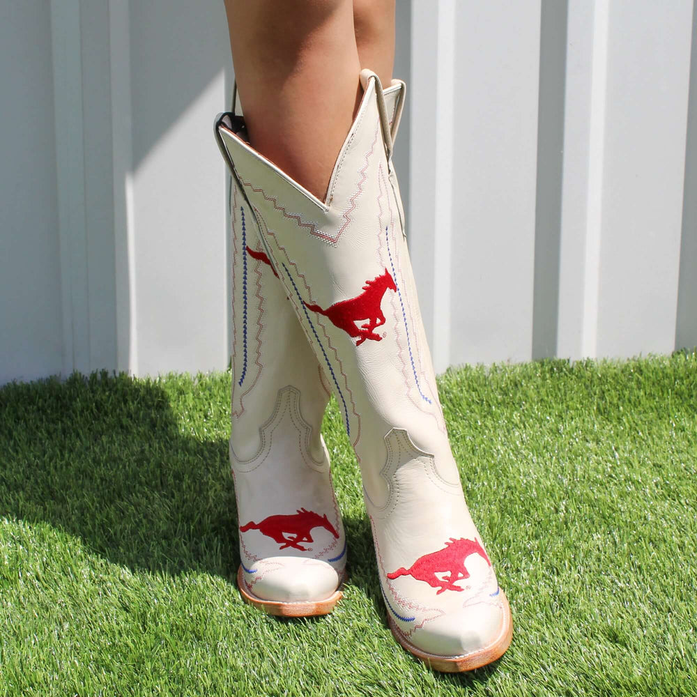SMU Bone Women's Cowgirl Boots Naomi by Vaccari University