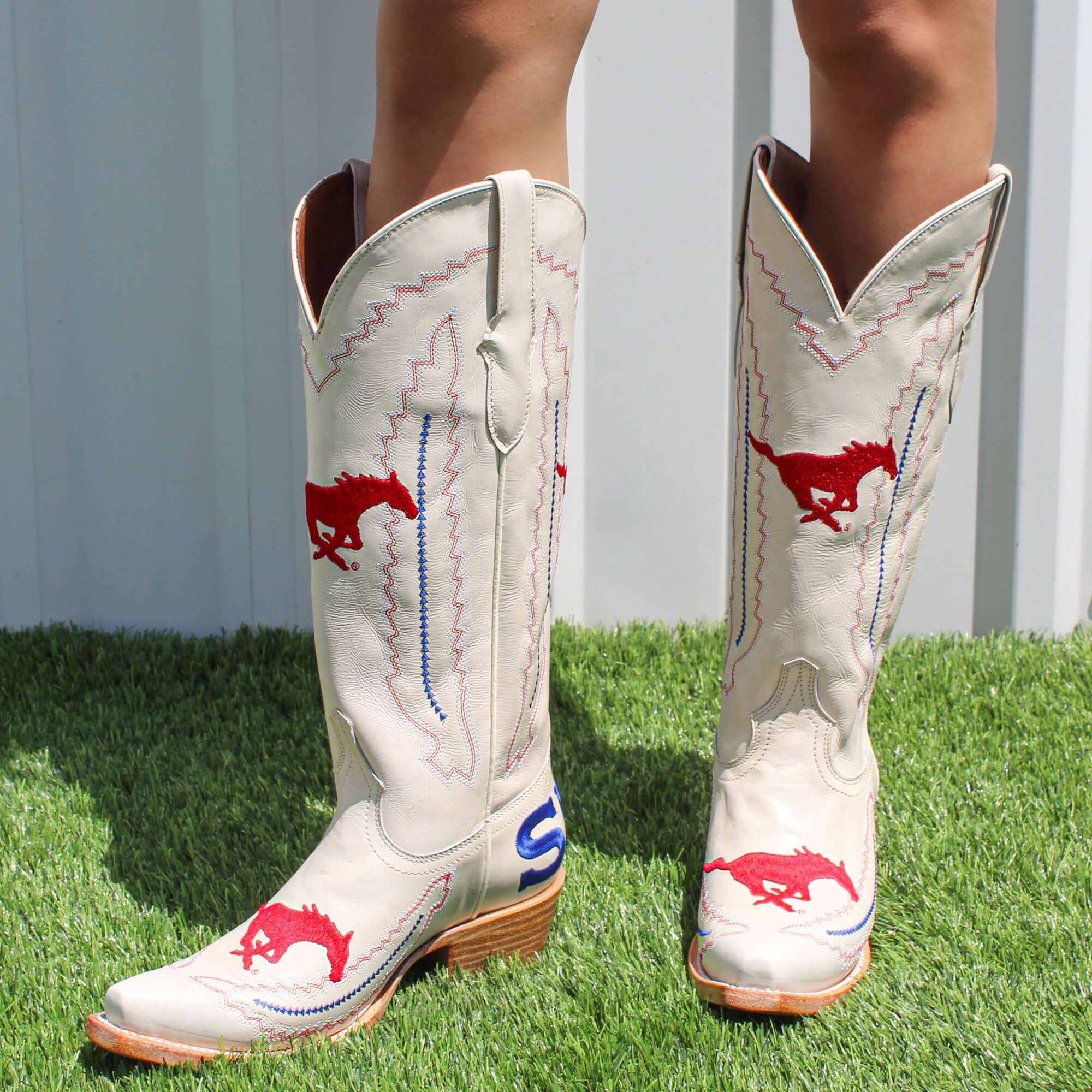 SMU Bone Women's Cowgirl Boots Naomi by Vaccari University