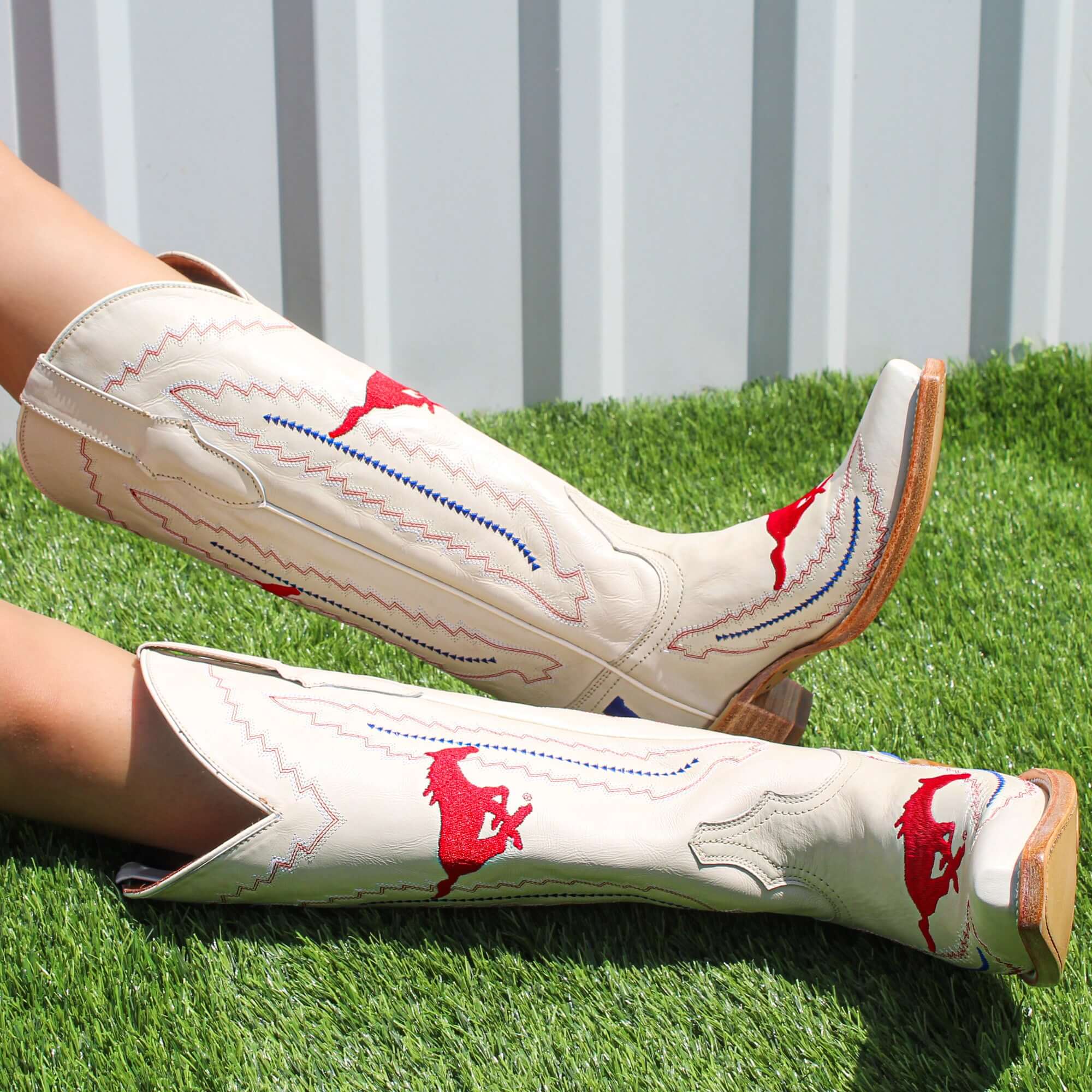 SMU Bone Women's Cowgirl Boots Naomi by Vaccari University