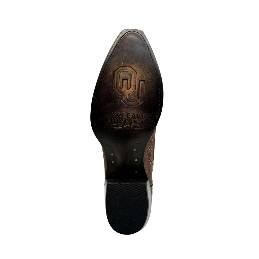 Women's Universtiy of Oklahoma Sooners Cowgirl Boots | Brown Snip Toe Boots | Officially Licensed | Naomi