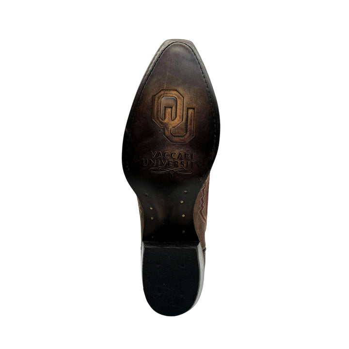 Women's Universtiy of Oklahoma Sooners Cowgirl Boots | Brown Snip Toe Boots | Officially Licensed | Naomi