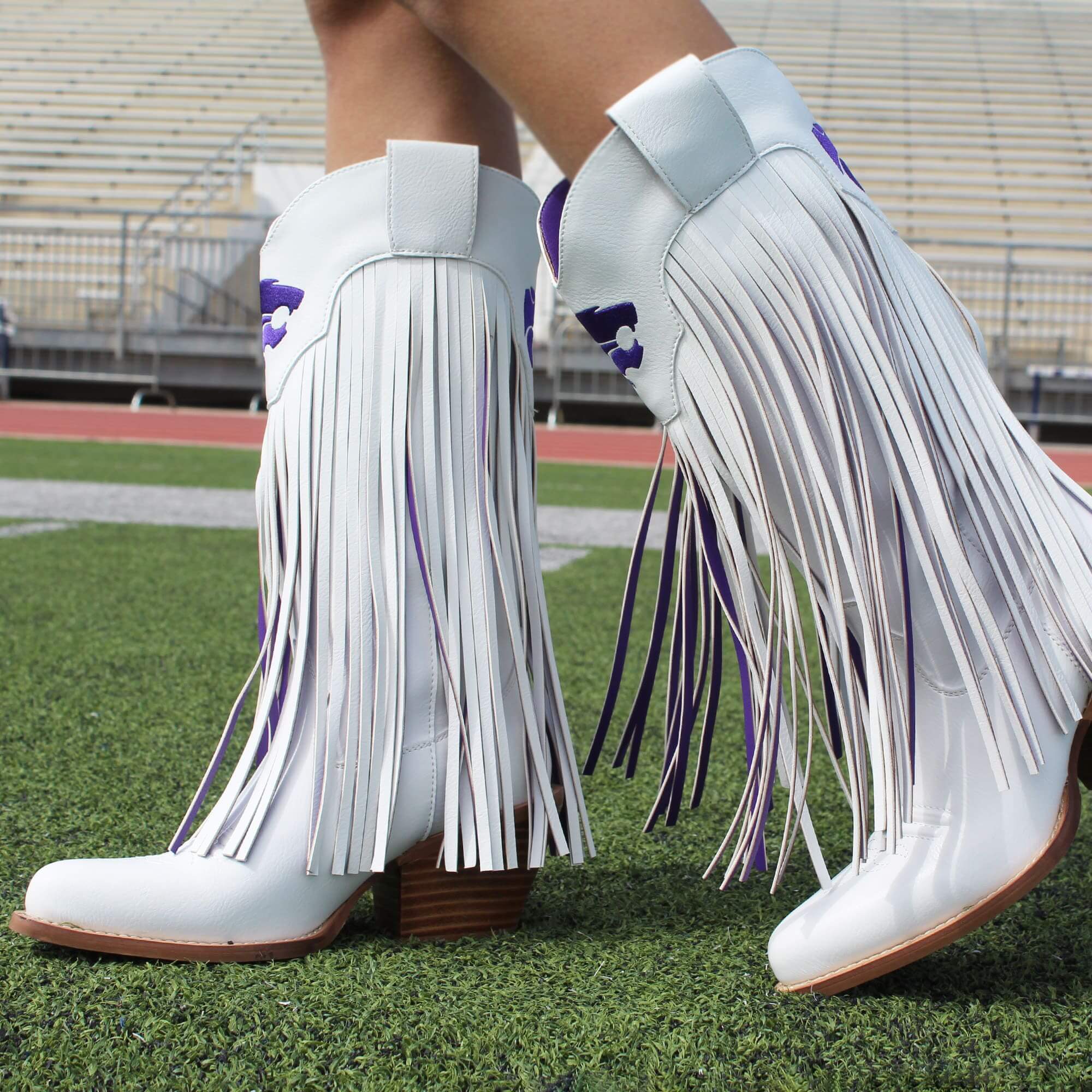 Kansas State University Kacey White Fringe Boot By V By Vaccari