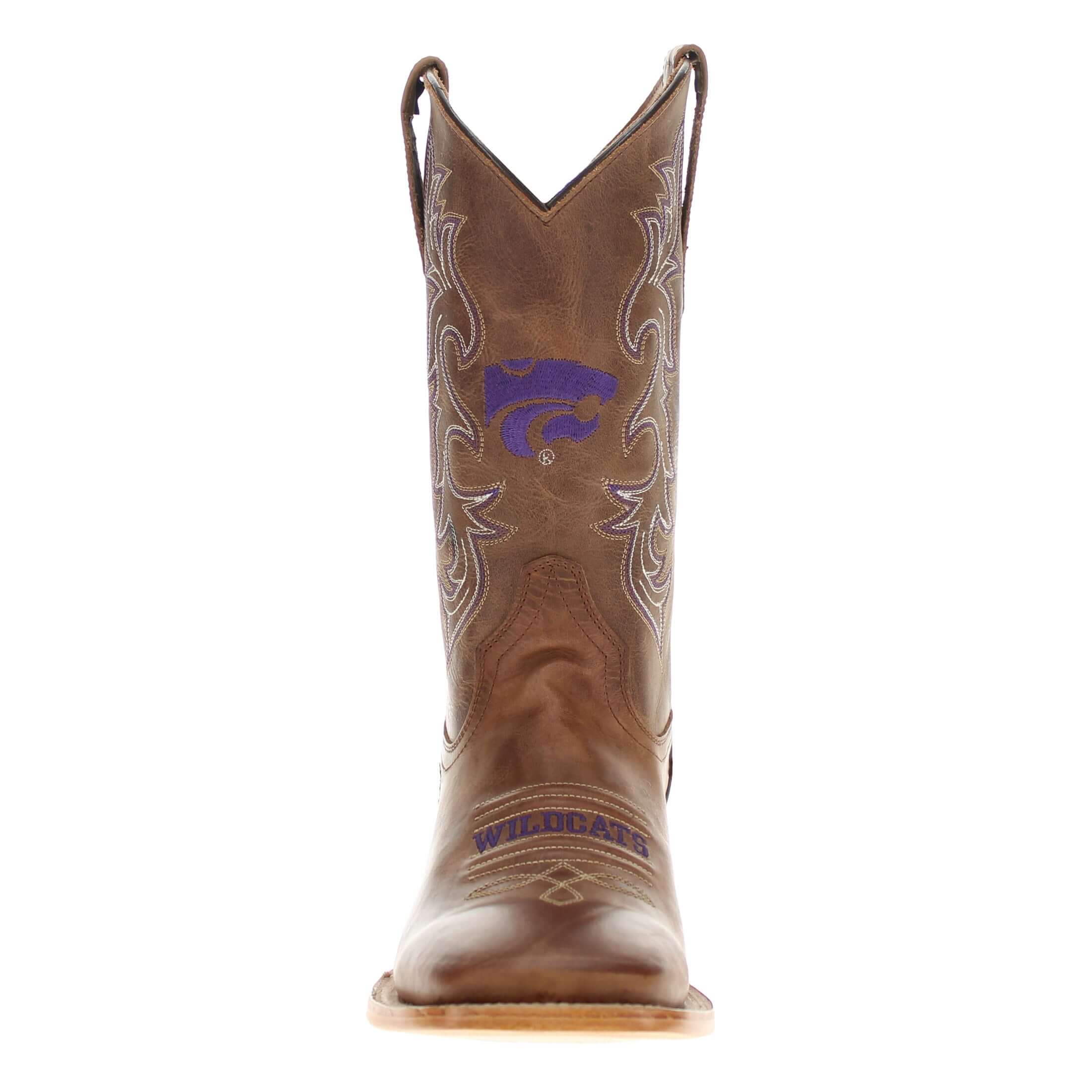 Men's Kansas State University Tan Sqaure Toe Cowboy Boots by Vaccari