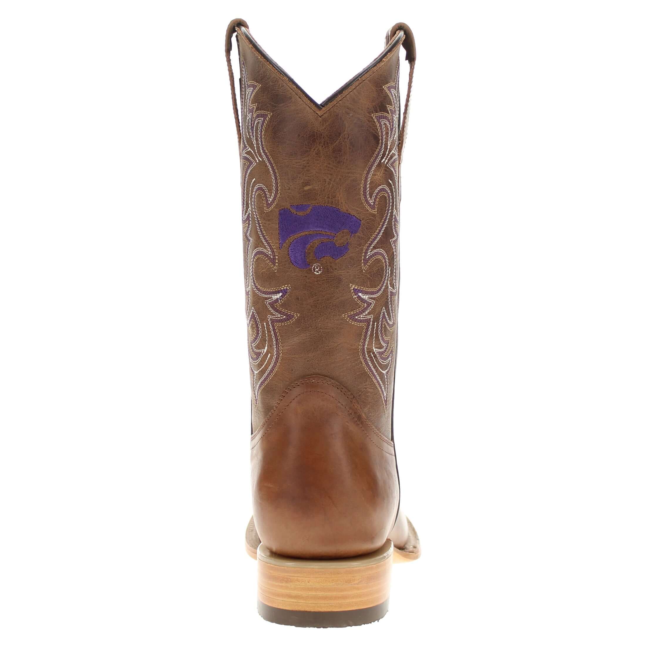 Men's Kansas State University Tan Sqaure Toe Cowboy Boots by Vaccari