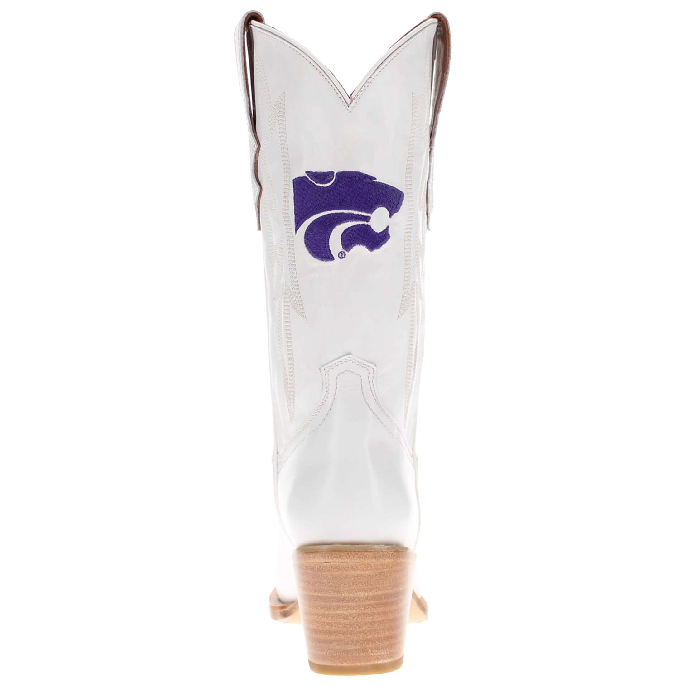 Women's Kansas State University Wildcats All White Pointed Toe Cowgirl Boots Leighton Vaccari University