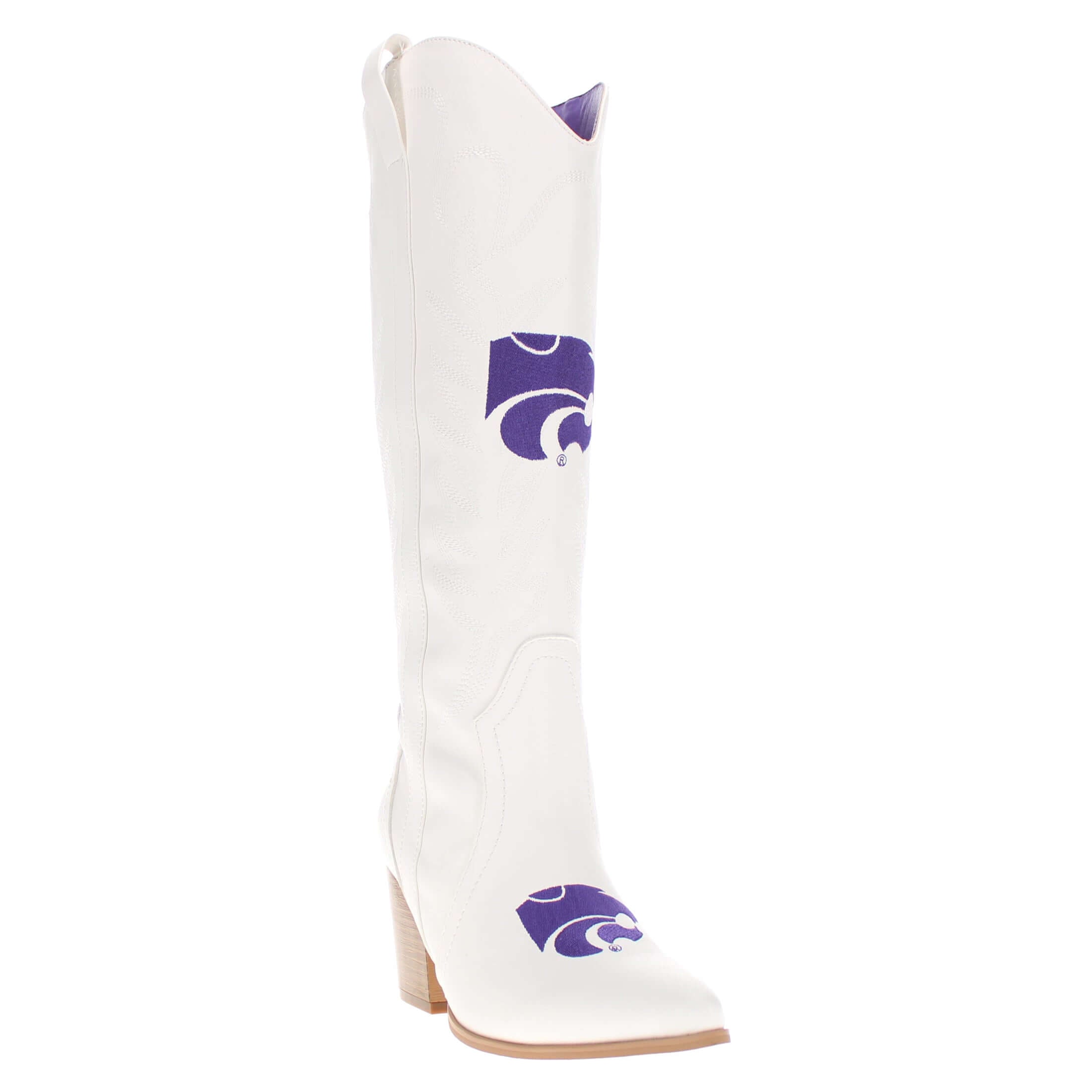 Kansas State University Blair Tall White Boot By V By Vaccari