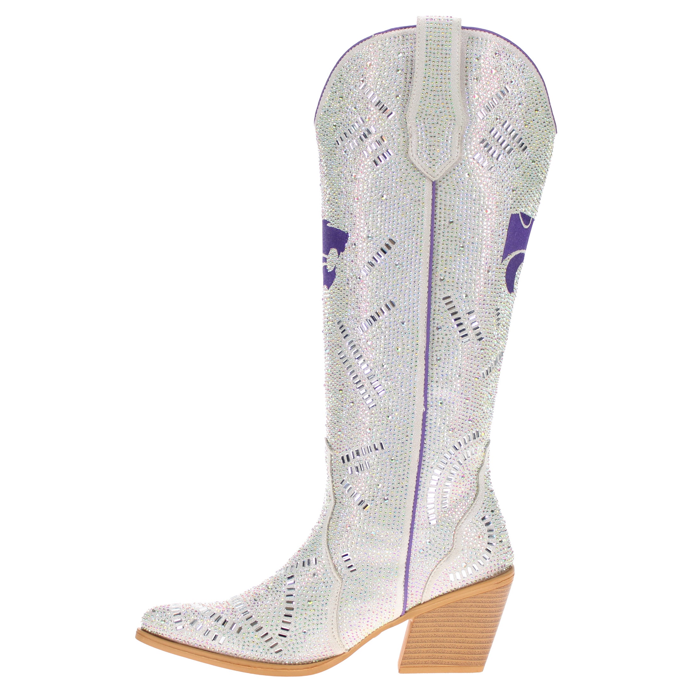 Women's Kasnas State University Natural Tall Bling Cowgirl Boots Amber by V by Vaccari