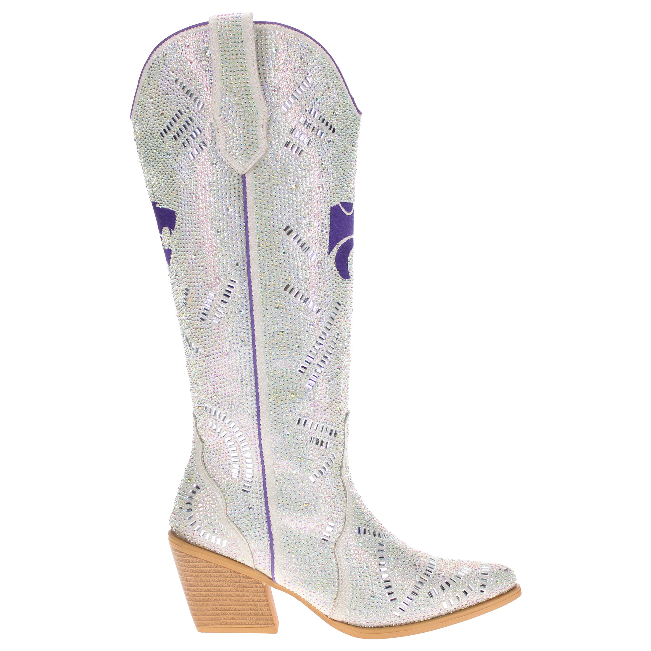 Women's Kasnas State University Natural Tall Bling Cowgirl Boots Amber by V by Vaccari