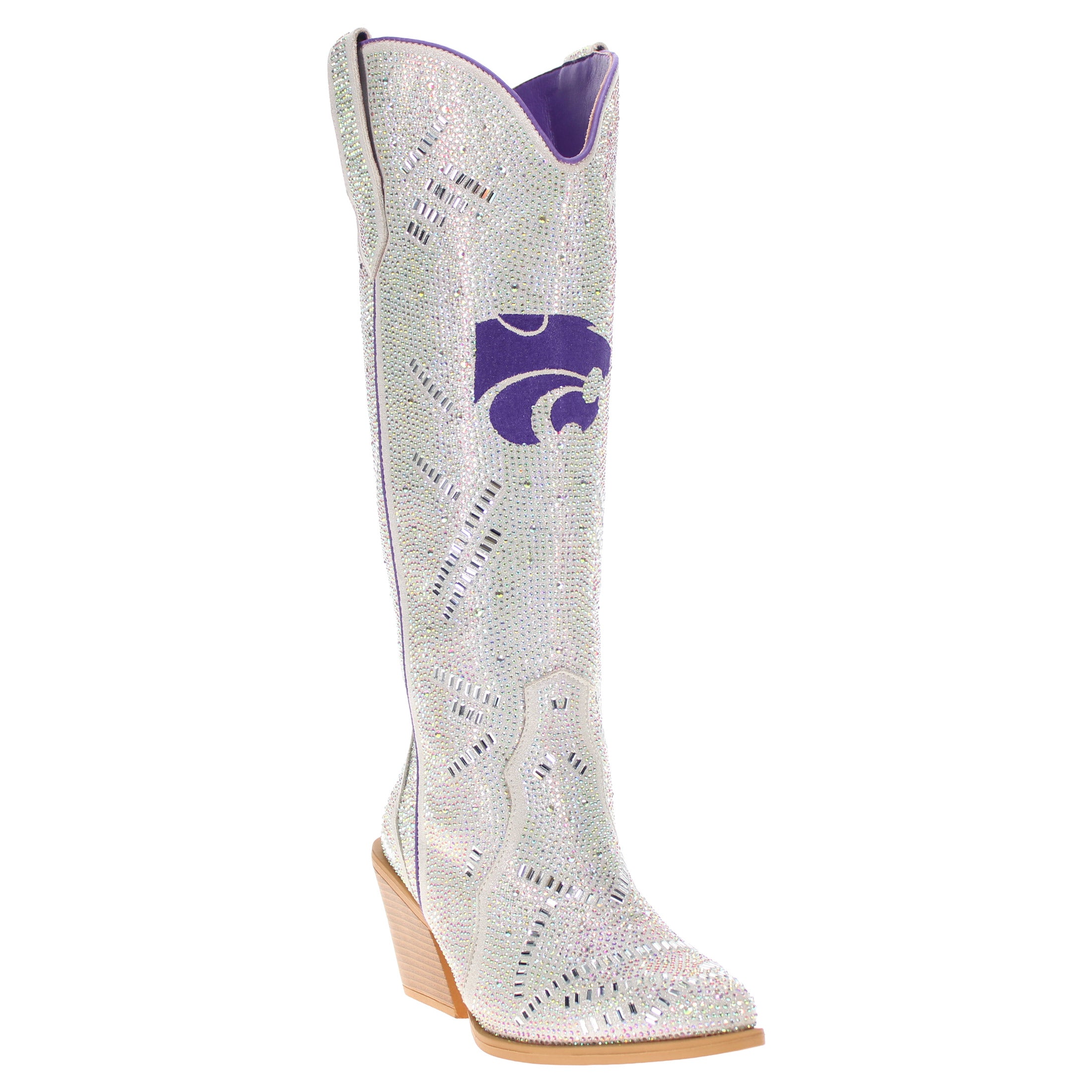 Women's Kasnas State University Natural Tall Bling Cowgirl Boots Amber by V by Vaccari