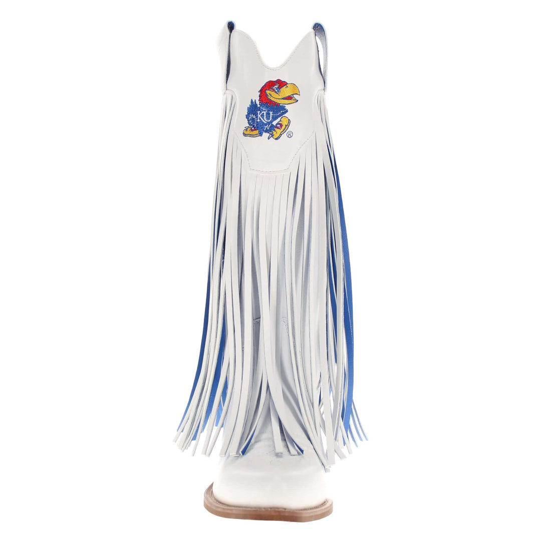 University of Kansas Kacey White Fringe Boot By V By Vaccari