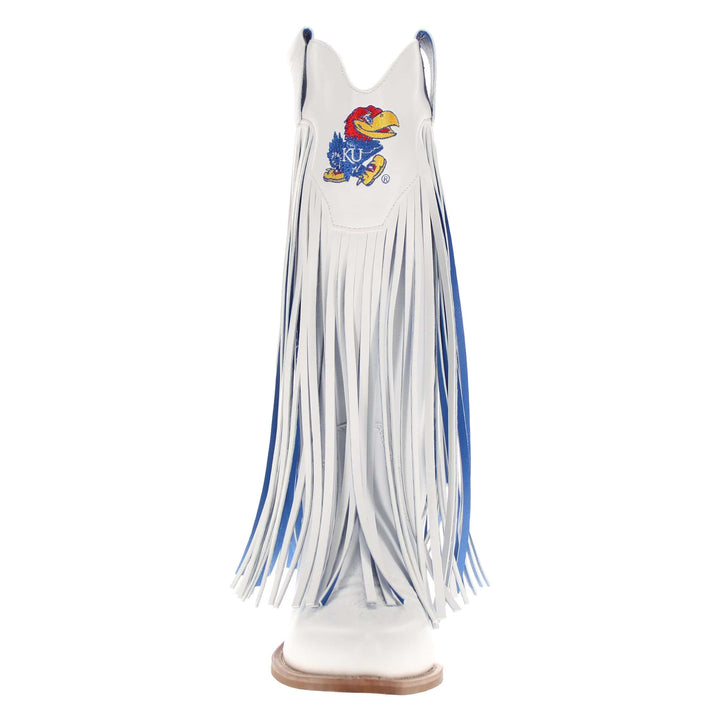University of Kansas Kacey White Fringe Boot By V By Vaccari