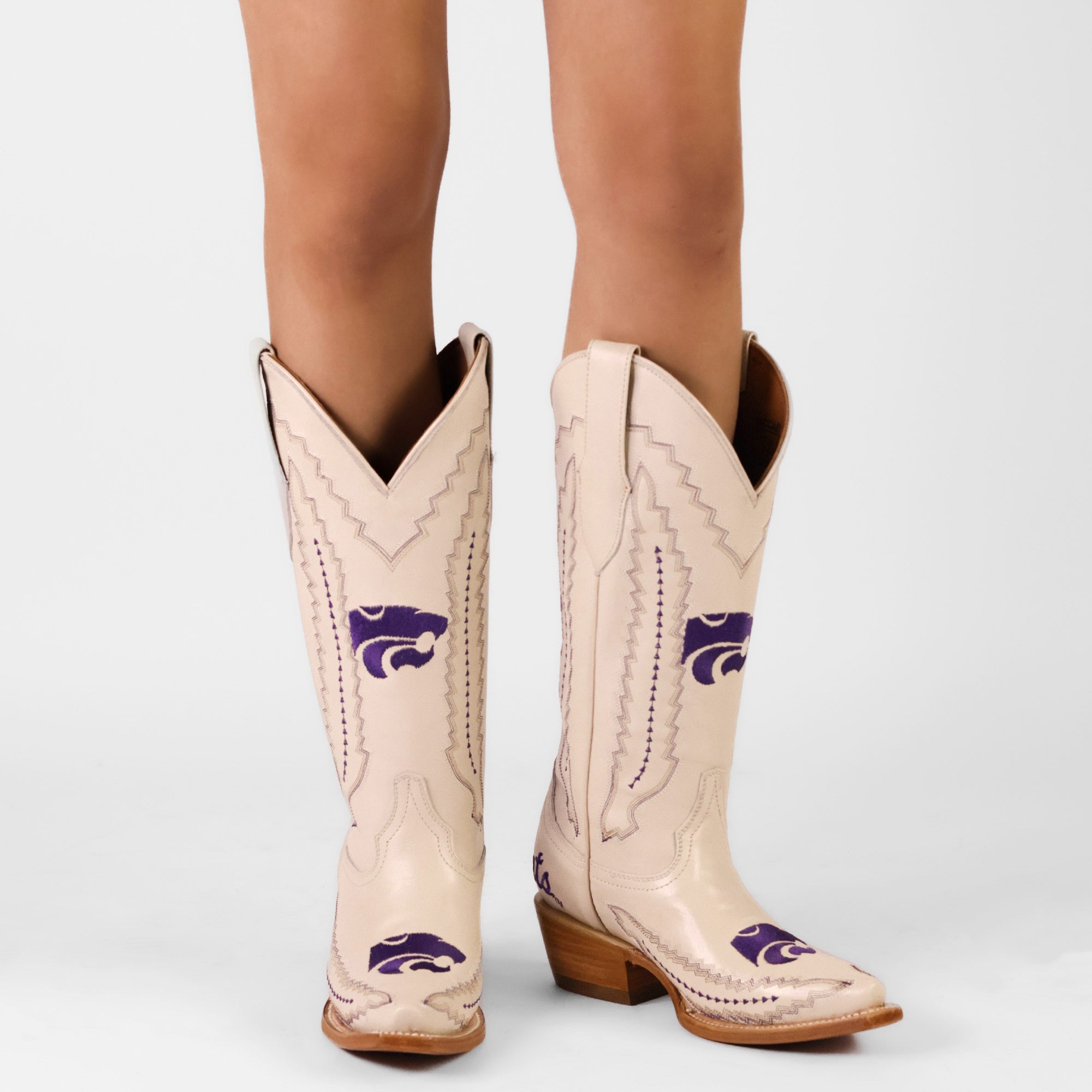 Women's Kansas State University Wildcats Bone Snip Toe Cowgirl Boots Naomi by Vaccari