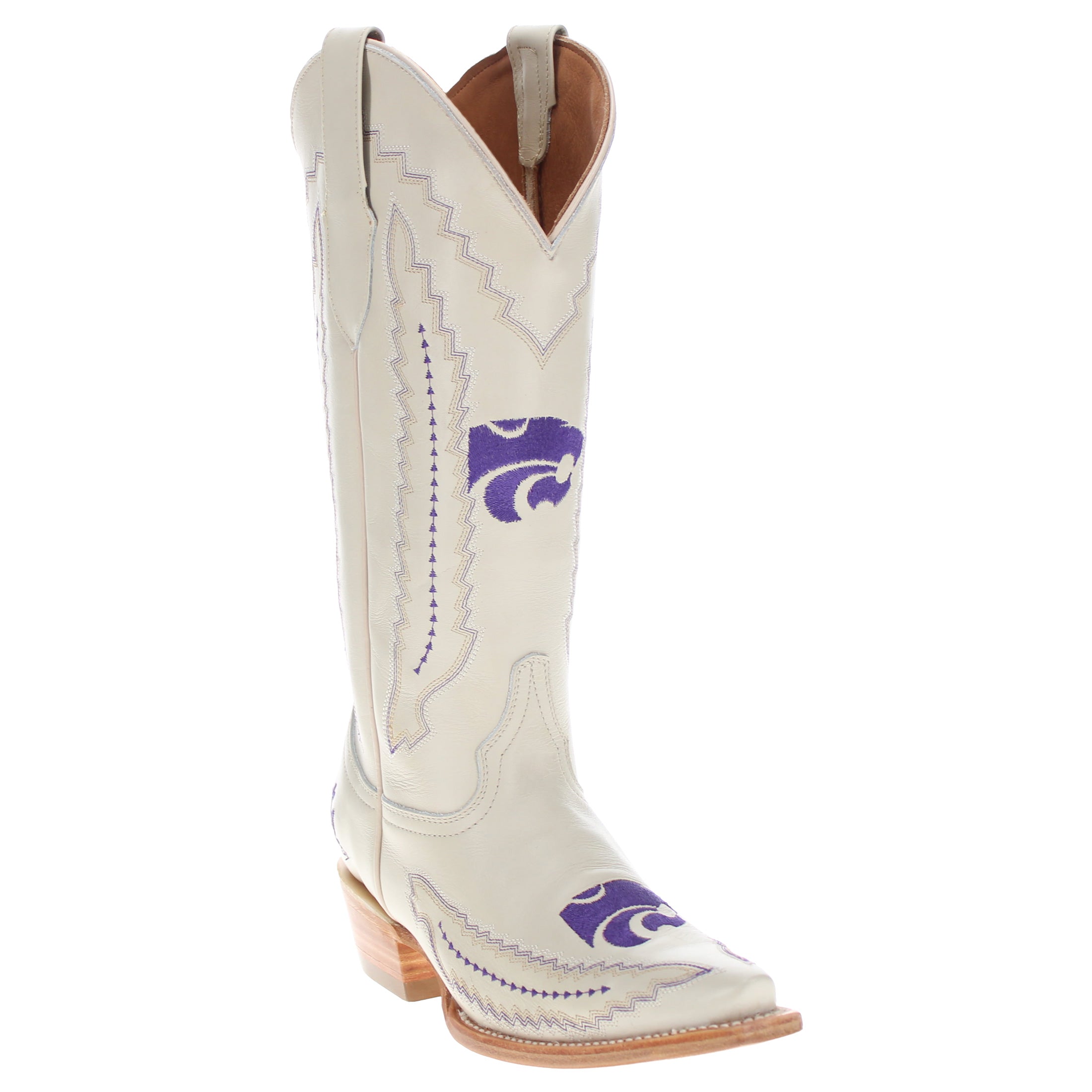 Women's Kansas State University Wildcats Bone Snip Toe Cowgirl Boots Naomi by Vaccari
