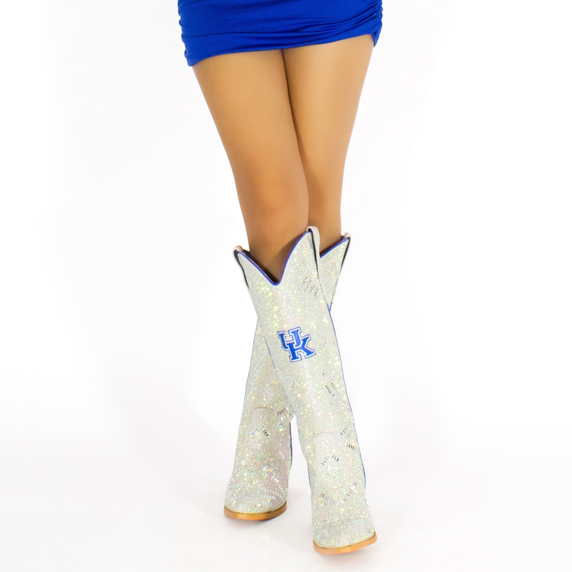 Women's University of Kentucky Natural Tall Bling Cowgirl Boots Amber by V by Vaccari