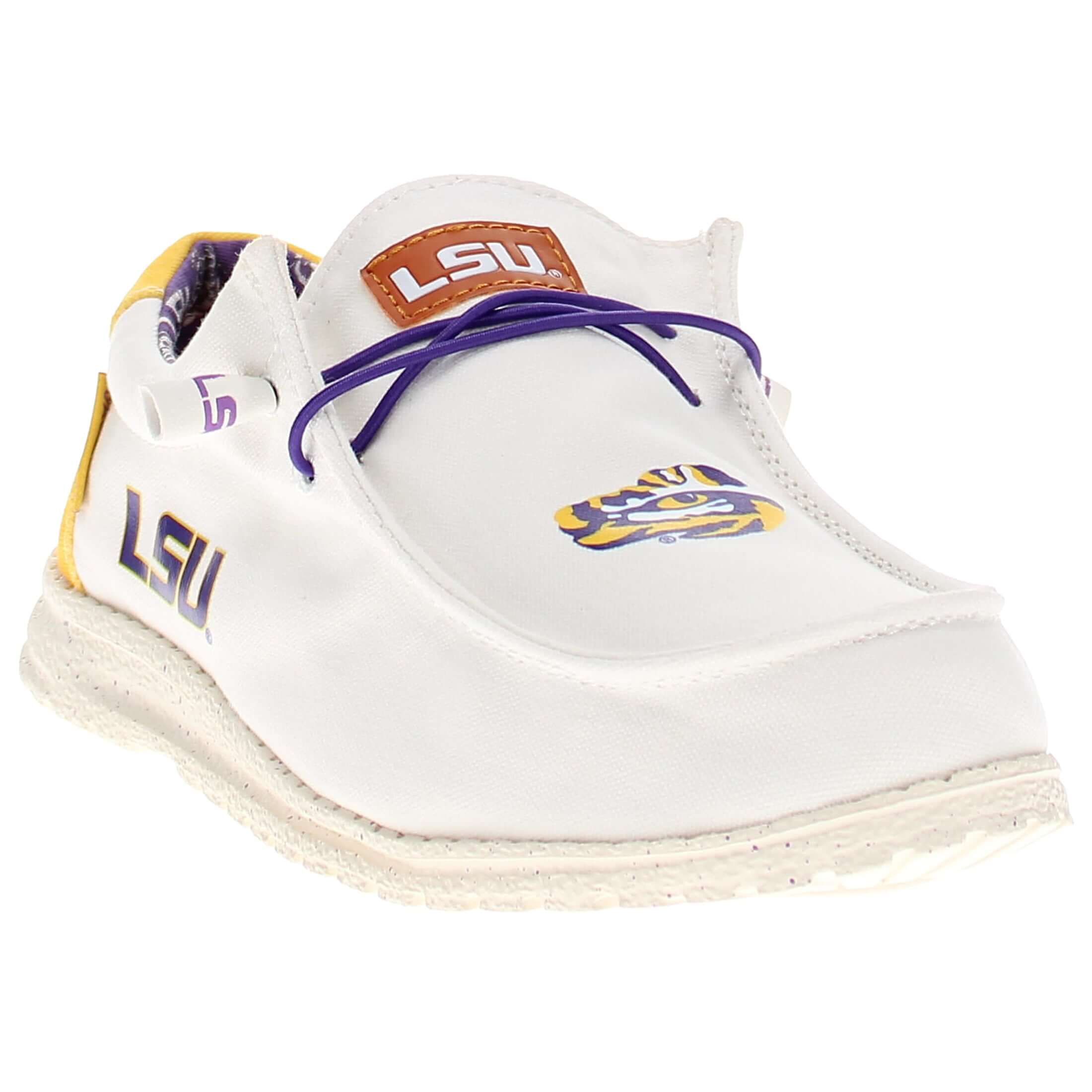 Men's Louisiana State University Off White Canvas Shoes by Vaccari