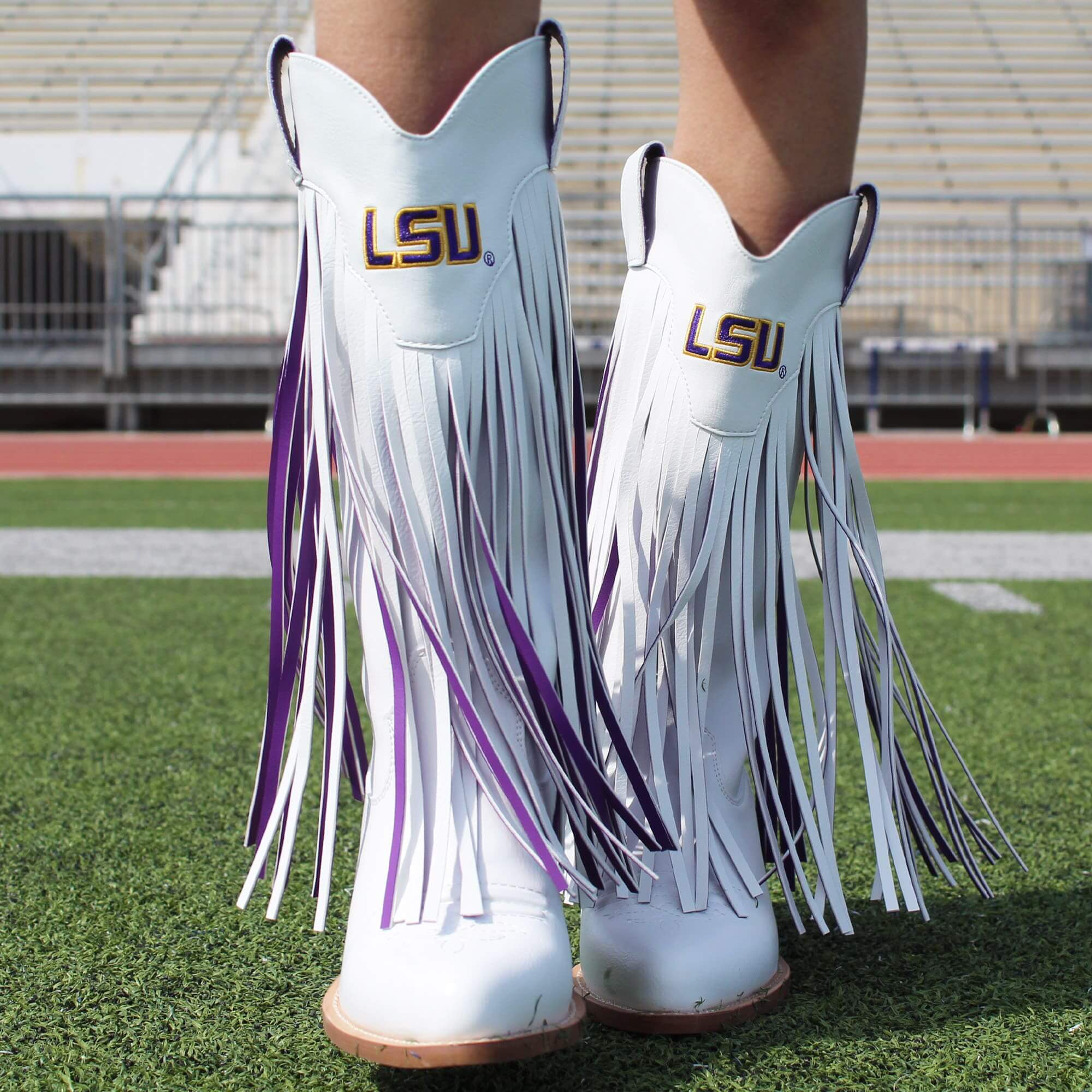 Louisiana State University Kacey White Fringe Boot By V By Vaccari