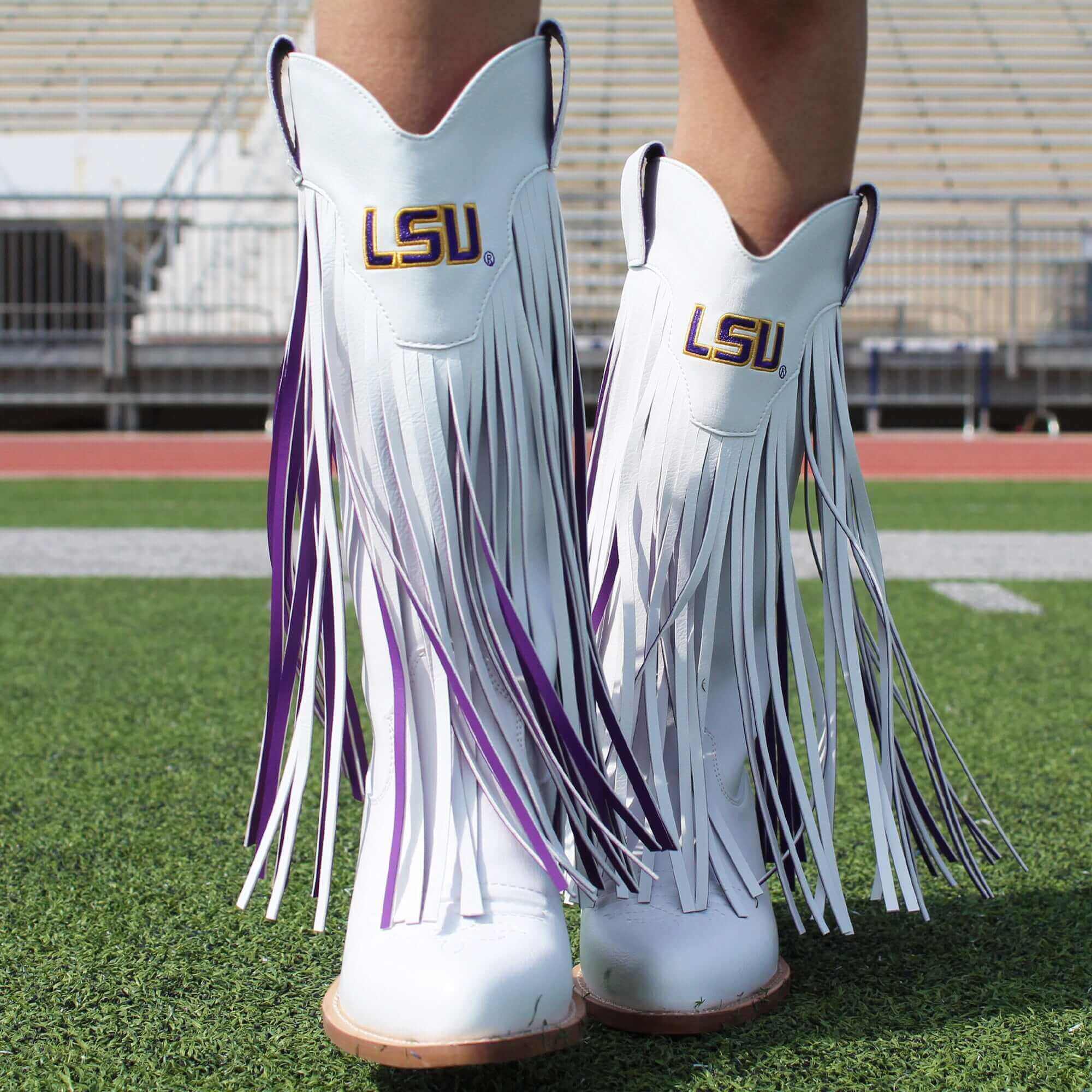 Women's LSU White Cowgirl Boots Kacey V by Vaccari