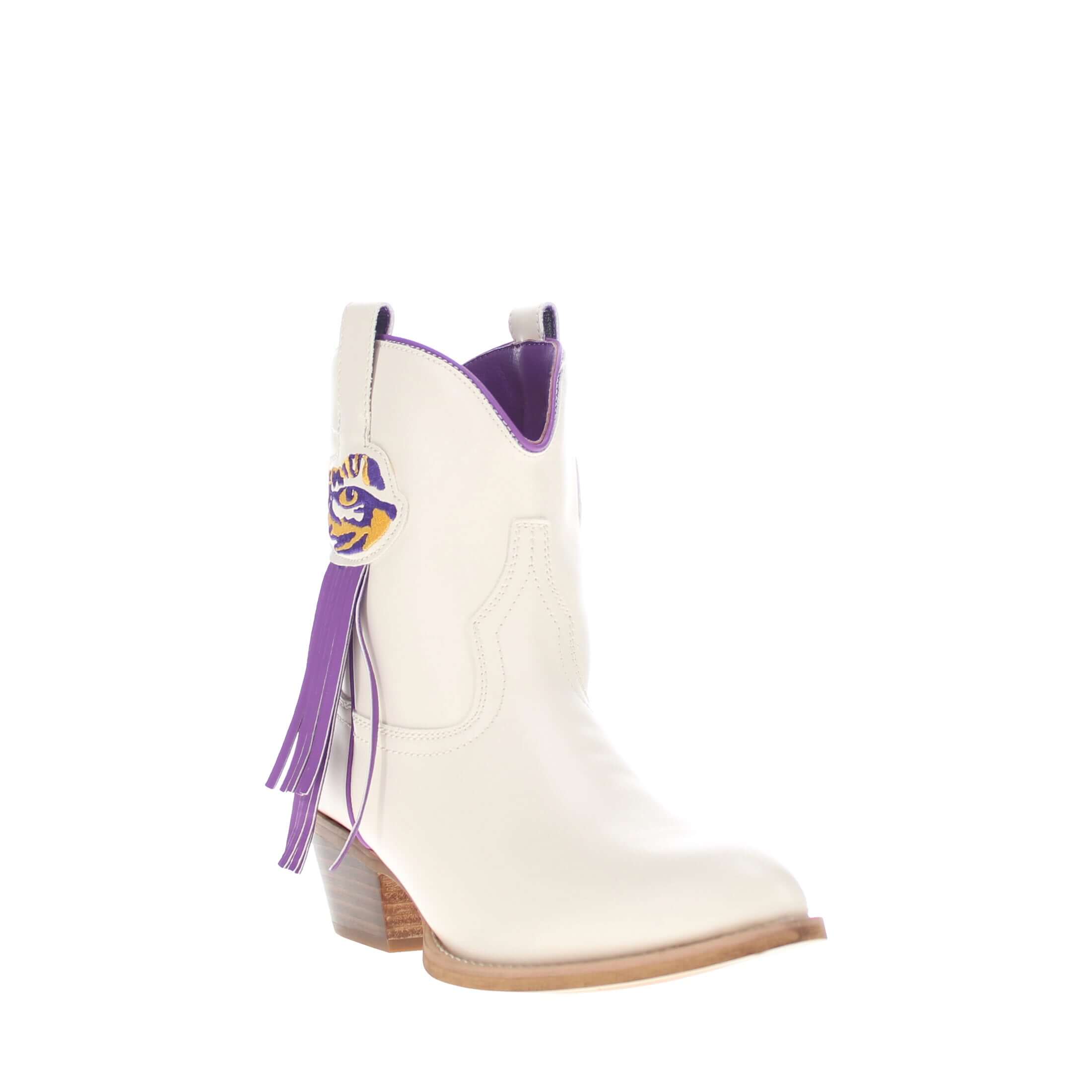 Women's LSU Bone Fringe Bootie Lucy By V By Vaccari
