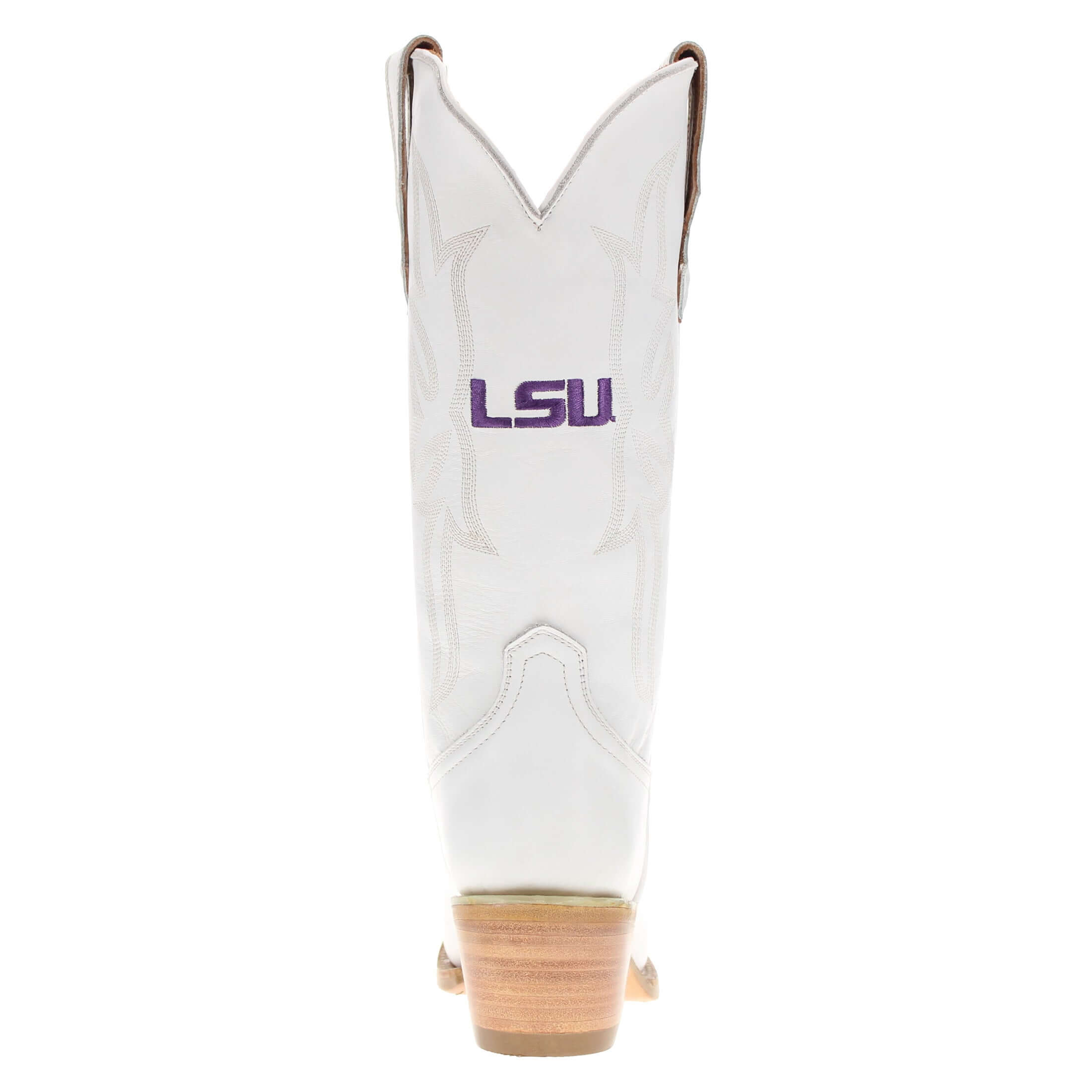 Women's Louisiana State White Cowgirl Boots Leighton by Vaccari University